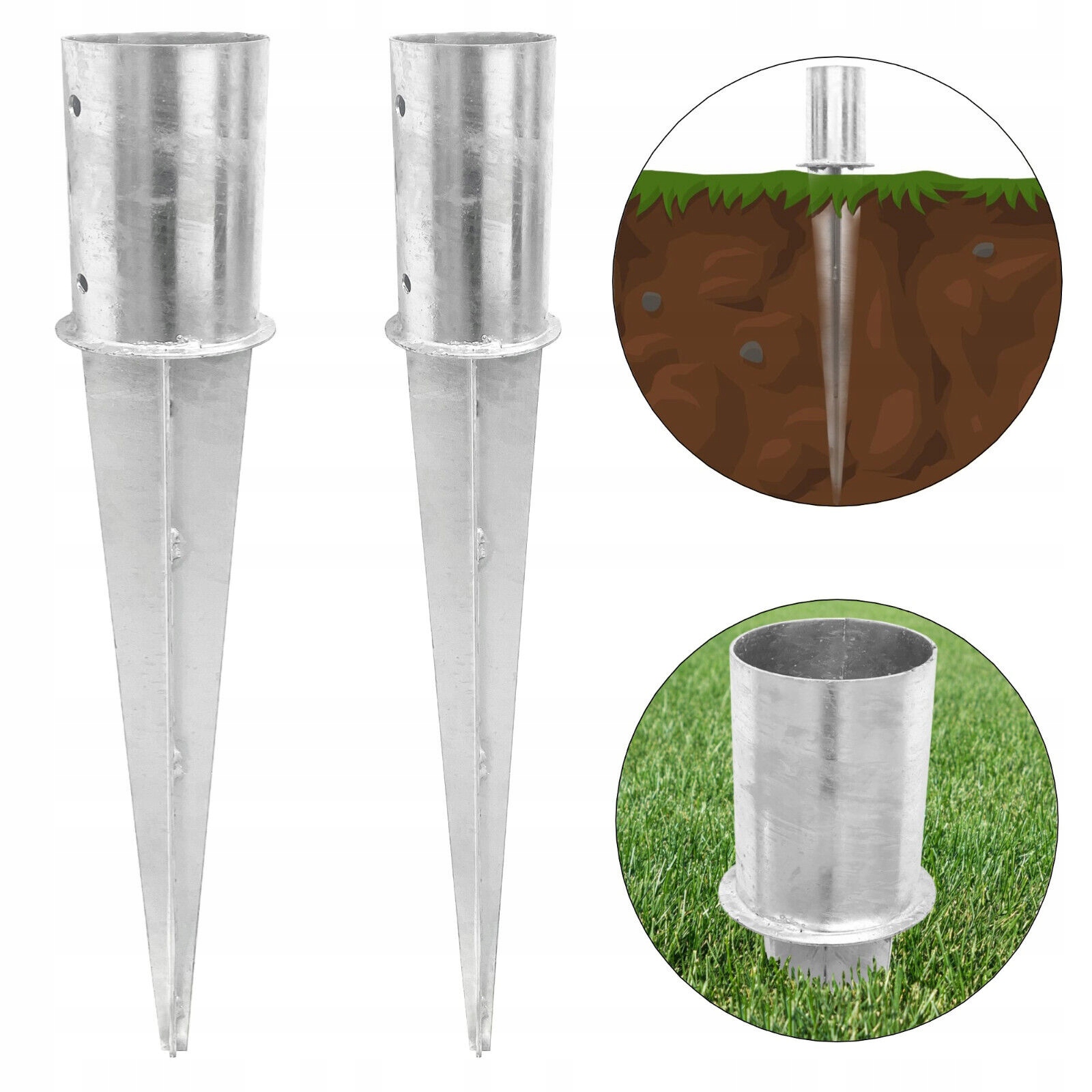 WSPORNIK WBIJANY PODSTAWA SŁUPA FI 100