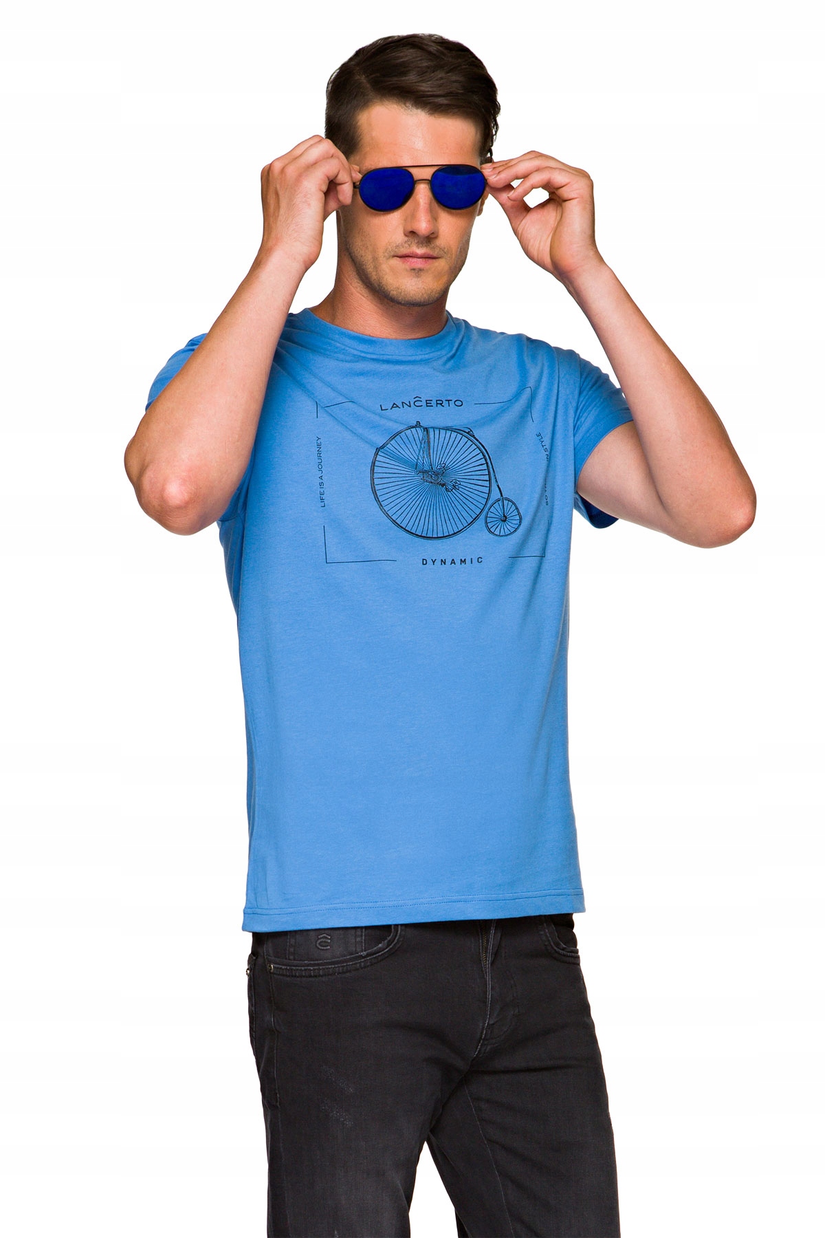 

Lancerto Koszulka T-shirt Męska Niebieska Leon L