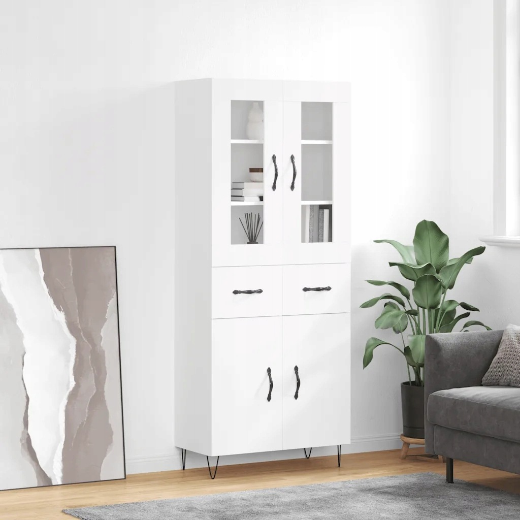 Skříň highboard bílá 69,5 x 34 x 180 cm kompozitní dřevo Bílá 3198561
