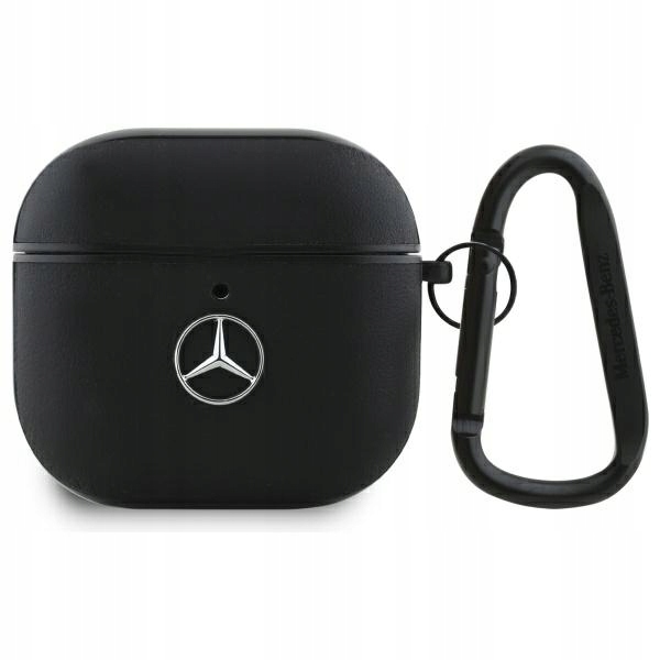 Mercedes MEA4CSLBK AirPods 4 cover černá/černá Leather Metal Logo