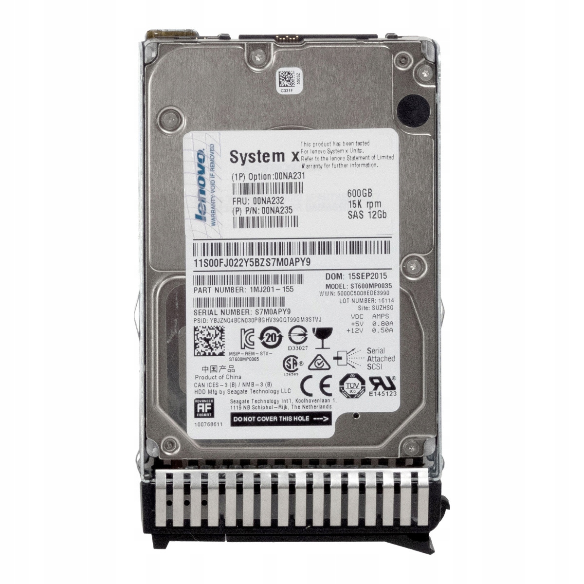 Lenovo 00NA232 600GB 15K SAS-3 00NA231 00NA235 ST600MP0035