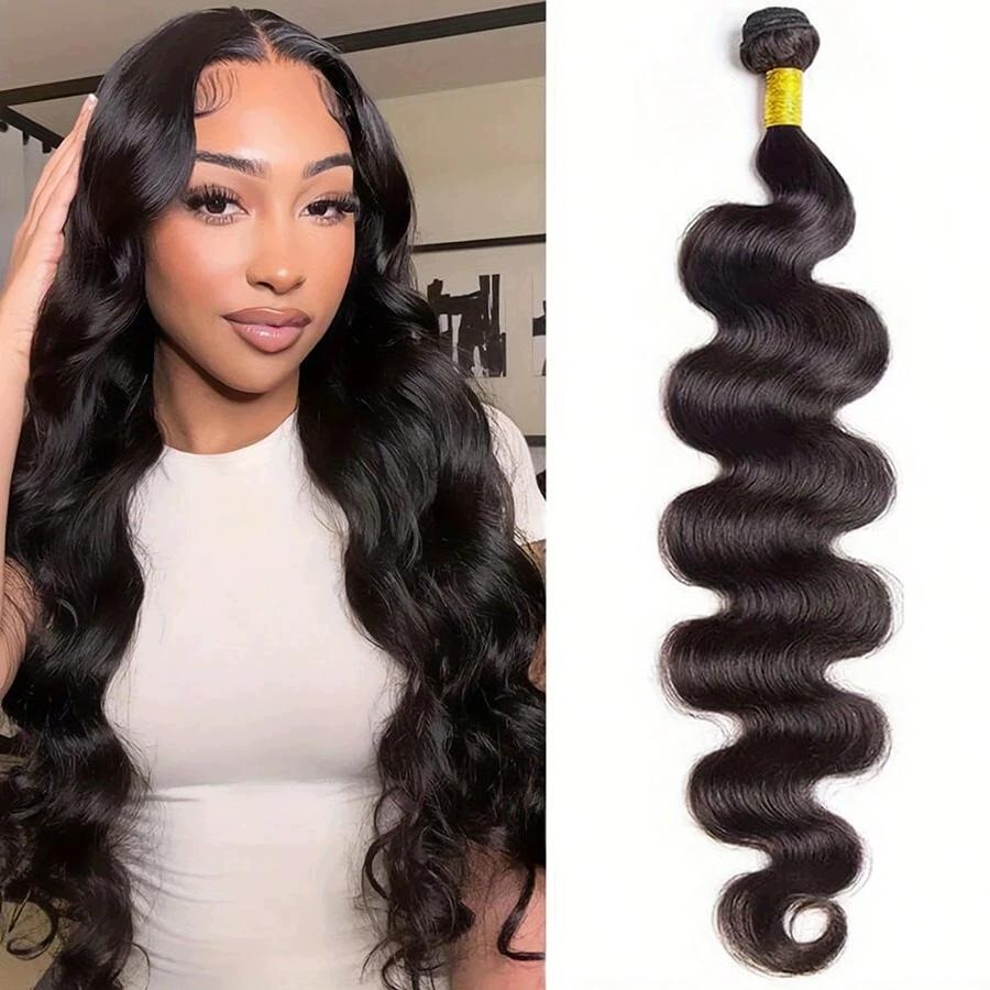1 Ks Černé Přírodní Vlasy Pásek Pro Připevnění Prodloužení Shein Cca 50 CM