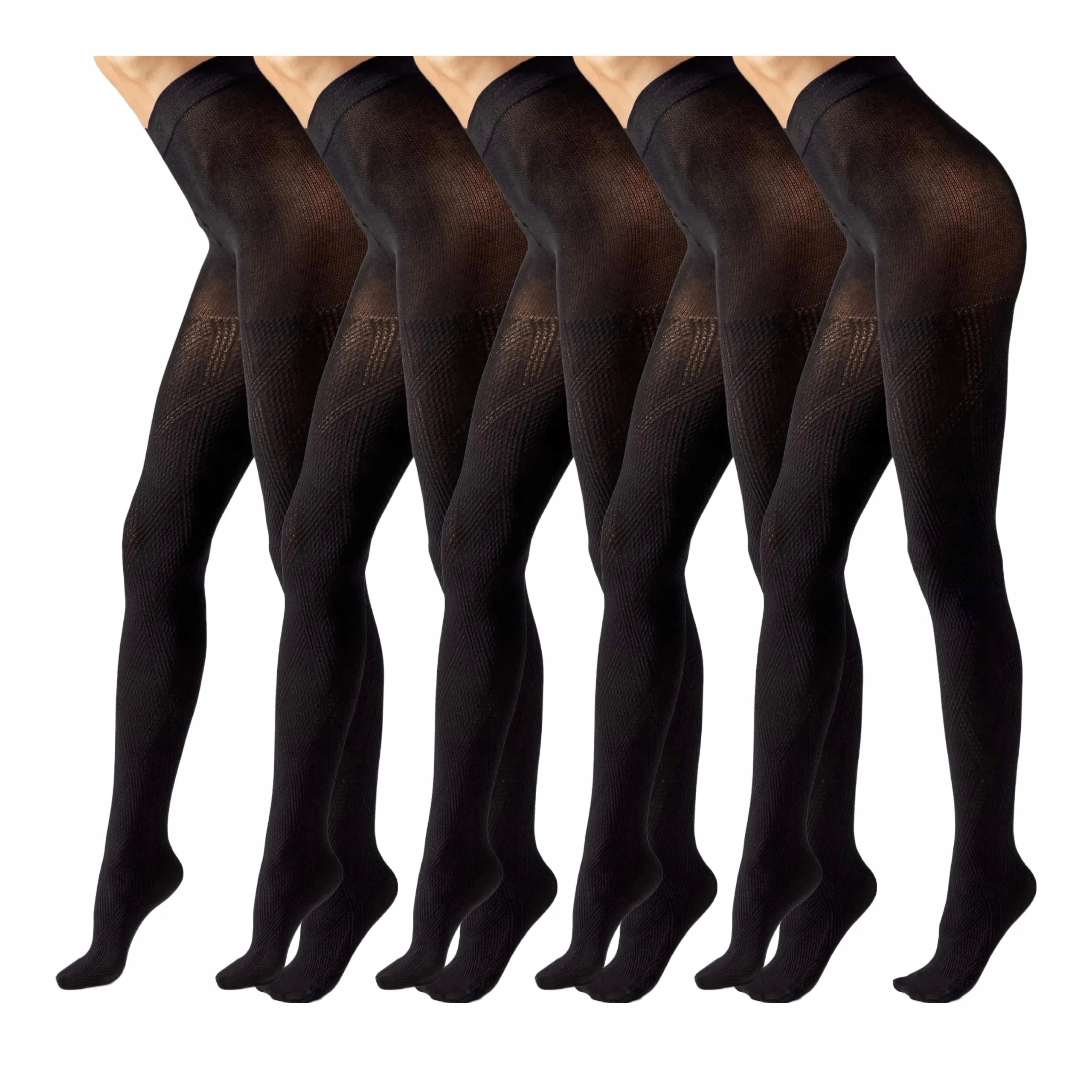 5 párů Punčocháče bavlněné 120 den 1930 Rambi Cottone Legs 5x Černá 2-S