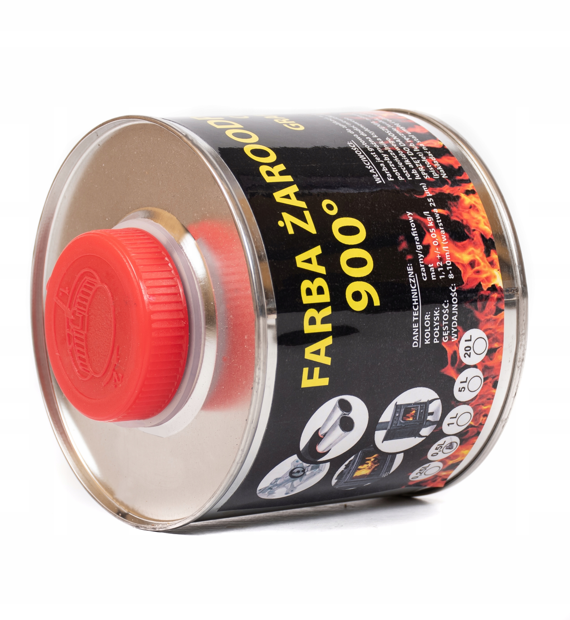 LAKIER FARBA ŻAROODPORNA DO PIECA RUSZTU 900C 0,5L Kod producenta FARBA DO KOMINKA, FARBA