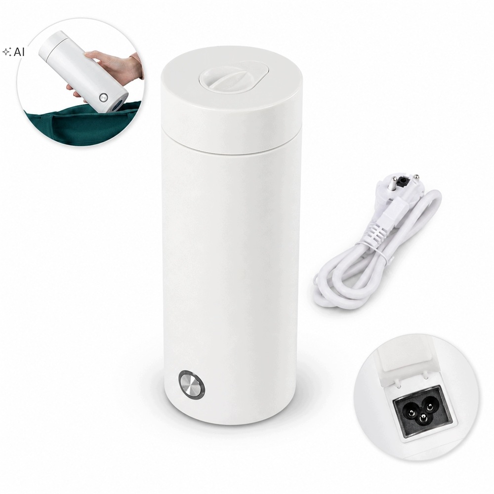 Elektrická turistická konvice 0,4L 300W malá cestovní bílá