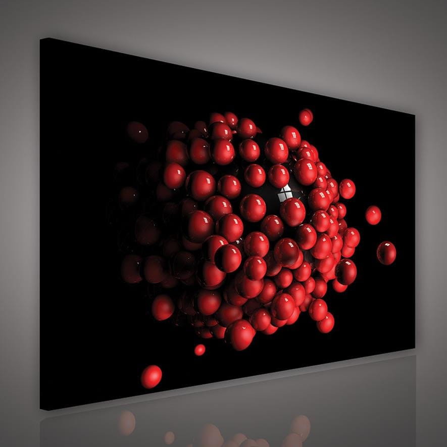 Obraz 100x75 Červené koule abstrakce 3D dynamika kontrast moderní záblesk