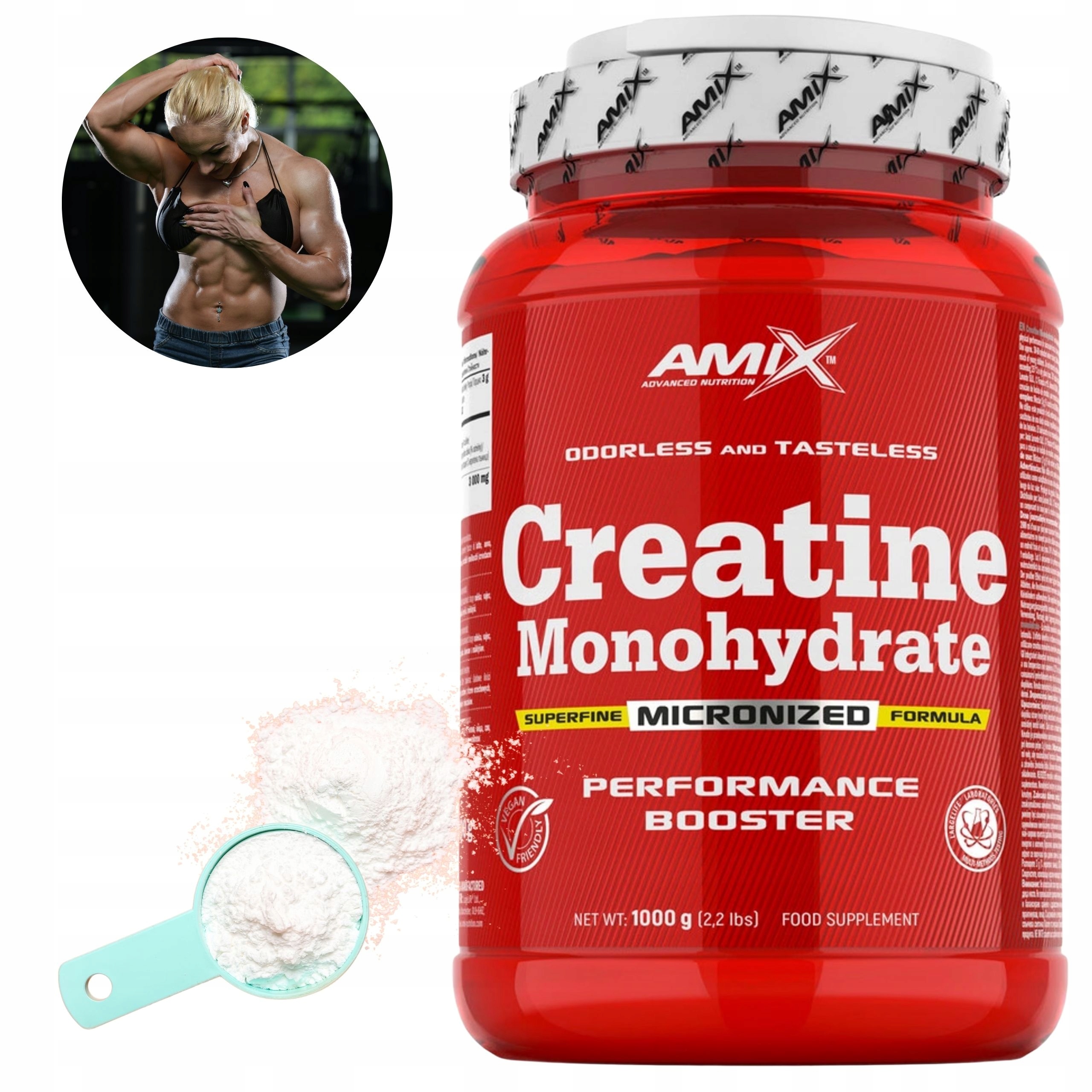 Kreatin v prášku Amix Creatine Monohydrate Kreatin Monohydrát 1 kg