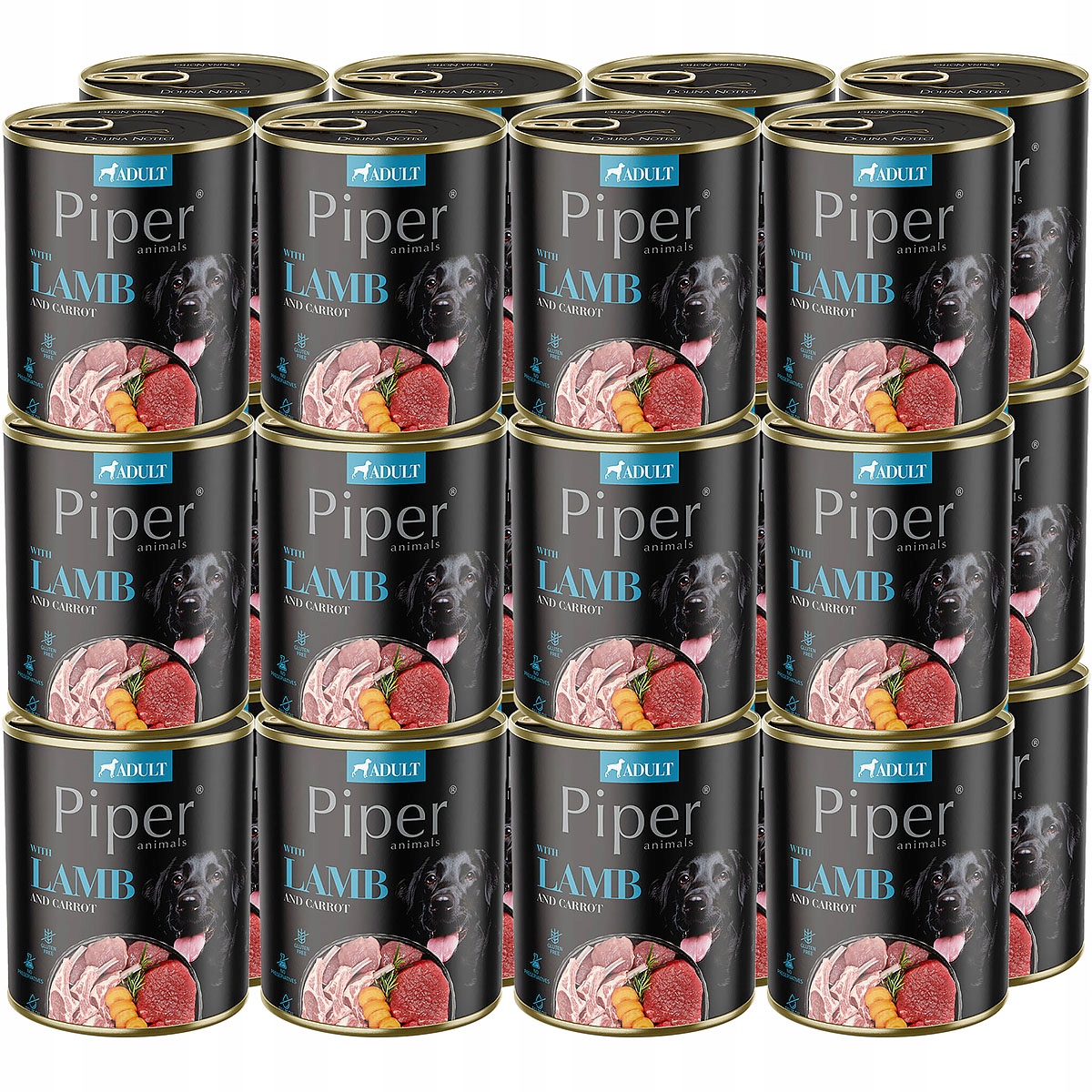 Levně Piper vlhké krmivo s jehněčím masem mrkev pro psa, konzerva 24 x 800 g
