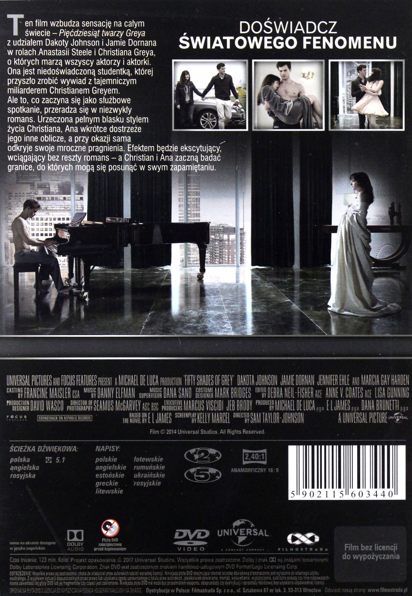 PIĘĆDZIESIĄT TWARZY GREYA (50 TWARZY GREYA) (DVD) Stan opakowania oryginalne