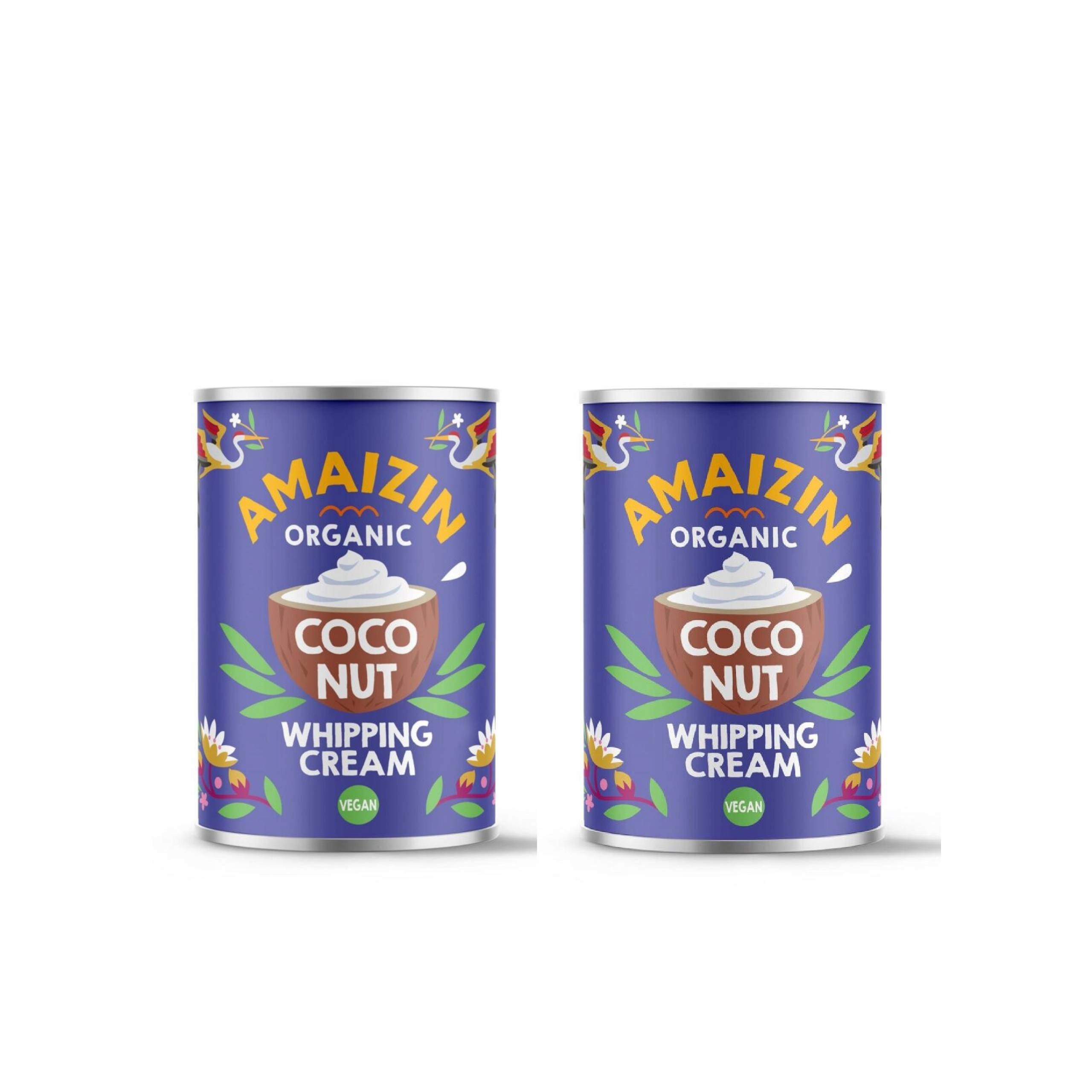 2x KREM KOKOSOWY DO UBIJANIA BIO 400 ml - AMAIZIN