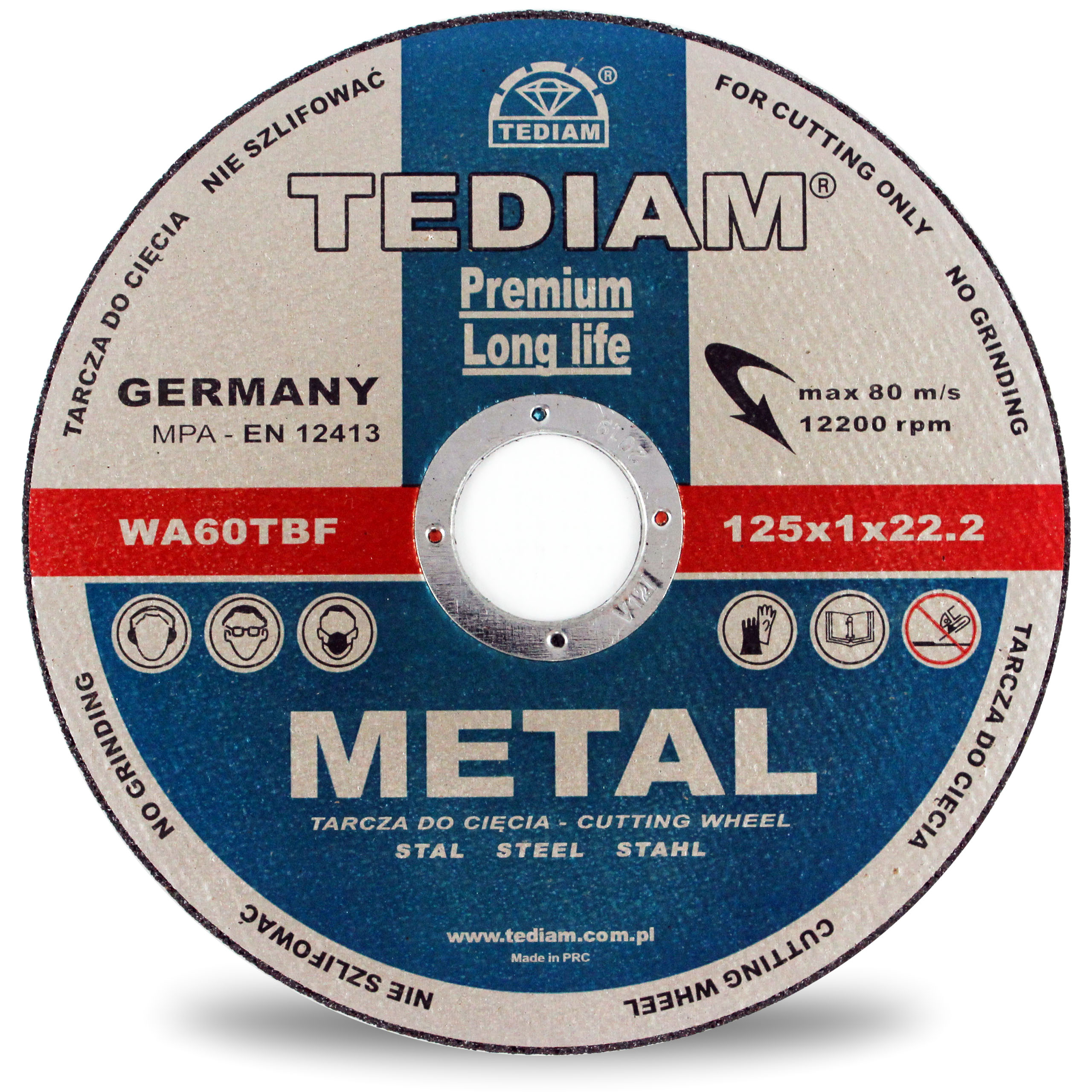 

Tarcza Do Cięcia Metalu 125 x 1,0 Tediam Long Life