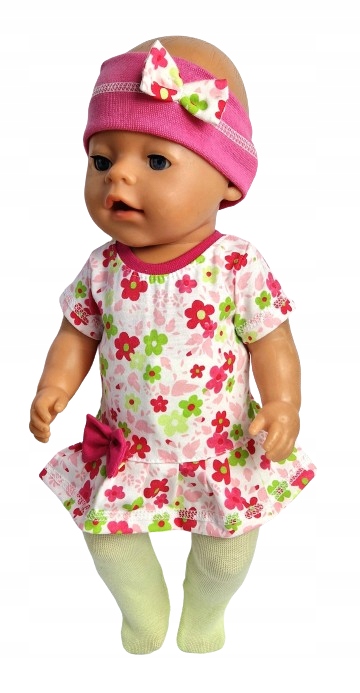 TUNIKA BIAŁA KOROLOWE KWIATKI ŁĄCZKA DLA LALKI 43-45CM