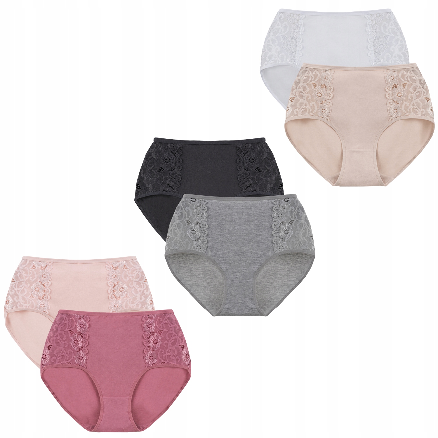 

6x Majtki Damskie Figi Bawełniane Wysoki Stan 5XL