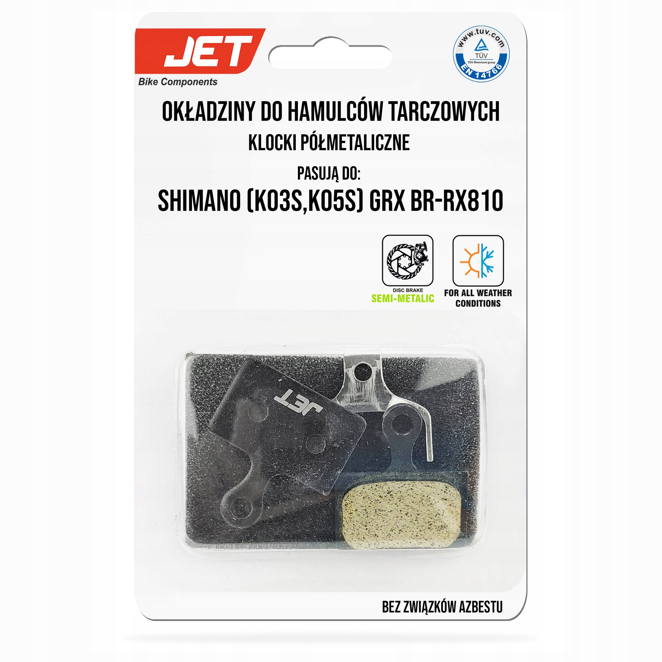 Okładziny półmetaliczne klocki do hamulców Shimano (K03S,K05S) Grx BR-RX810