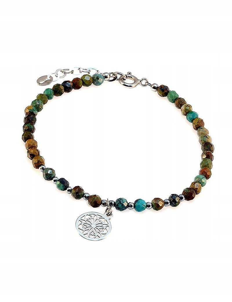 

Bransoletka Naturalny Turkus Srebro 925