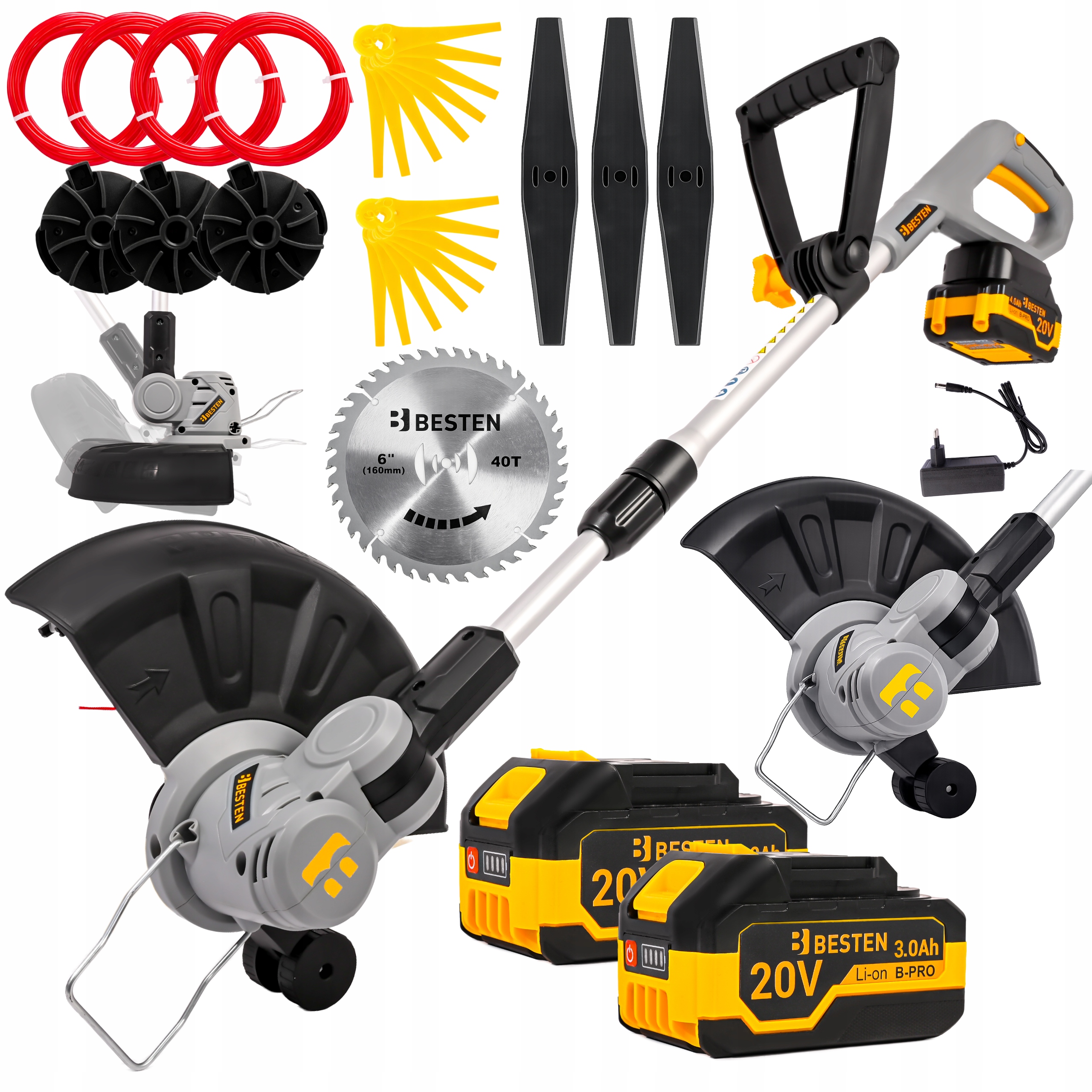 Aku Vyžínač Křovinořez Křovinořez na kolech Trávy Besten 20V 3.0Ah