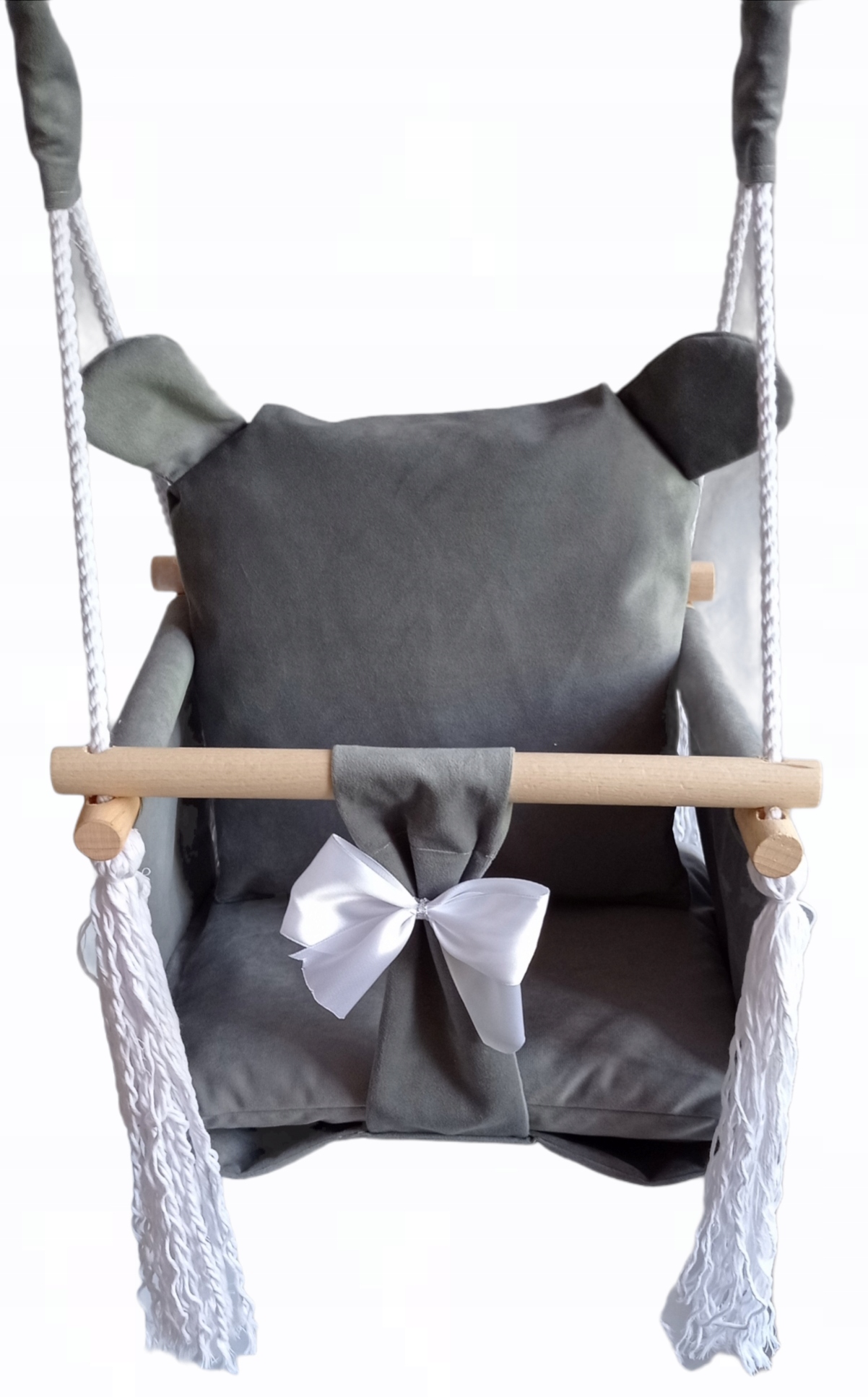 HUŚTAWKA DLA DZIECI miś SZARY welur kubełkowa dom ogród pokój prezent welur Rodzaj bujaki