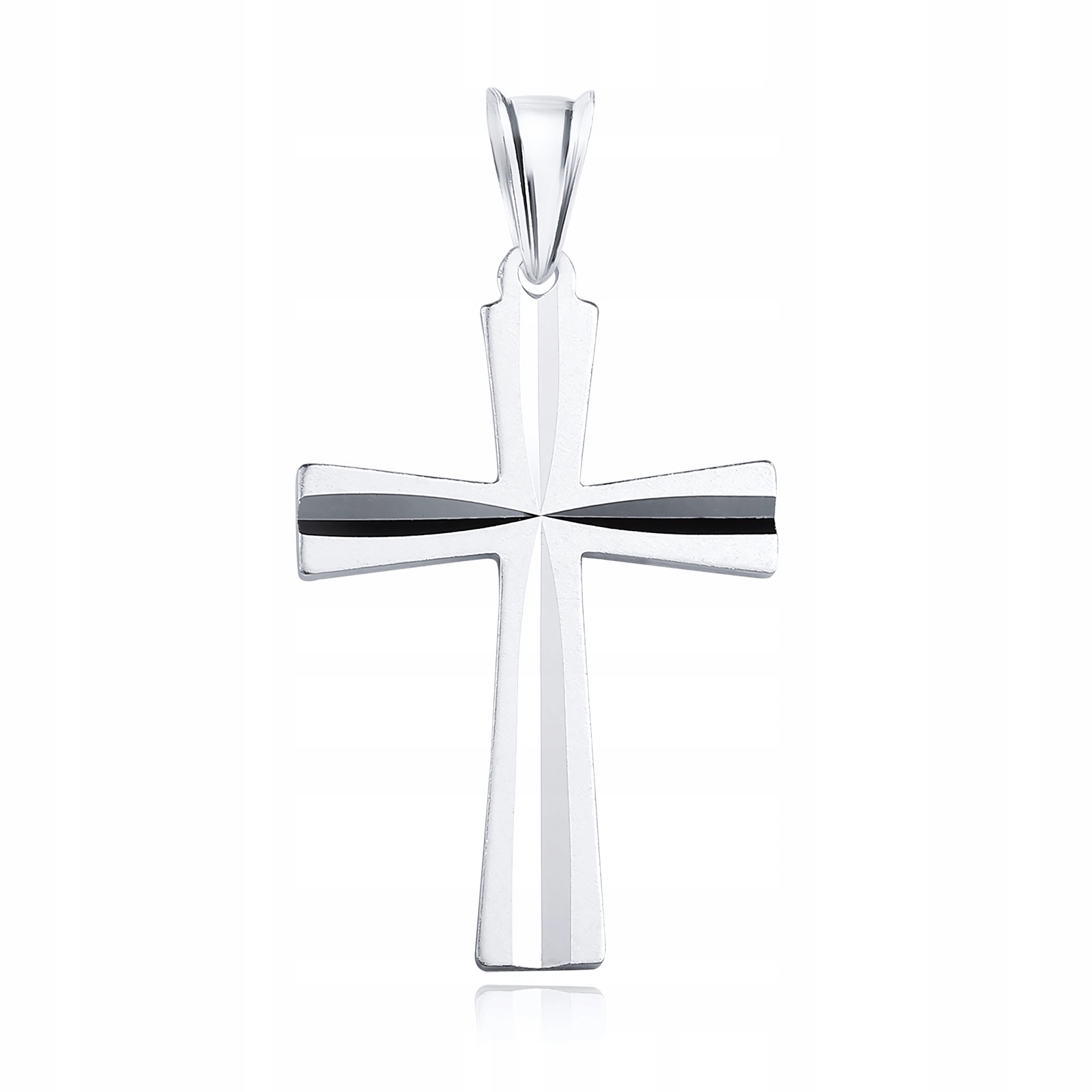 SREBRNY DIAMENTOWANY DUŻY KRZYŻ WZÓR SREBRO