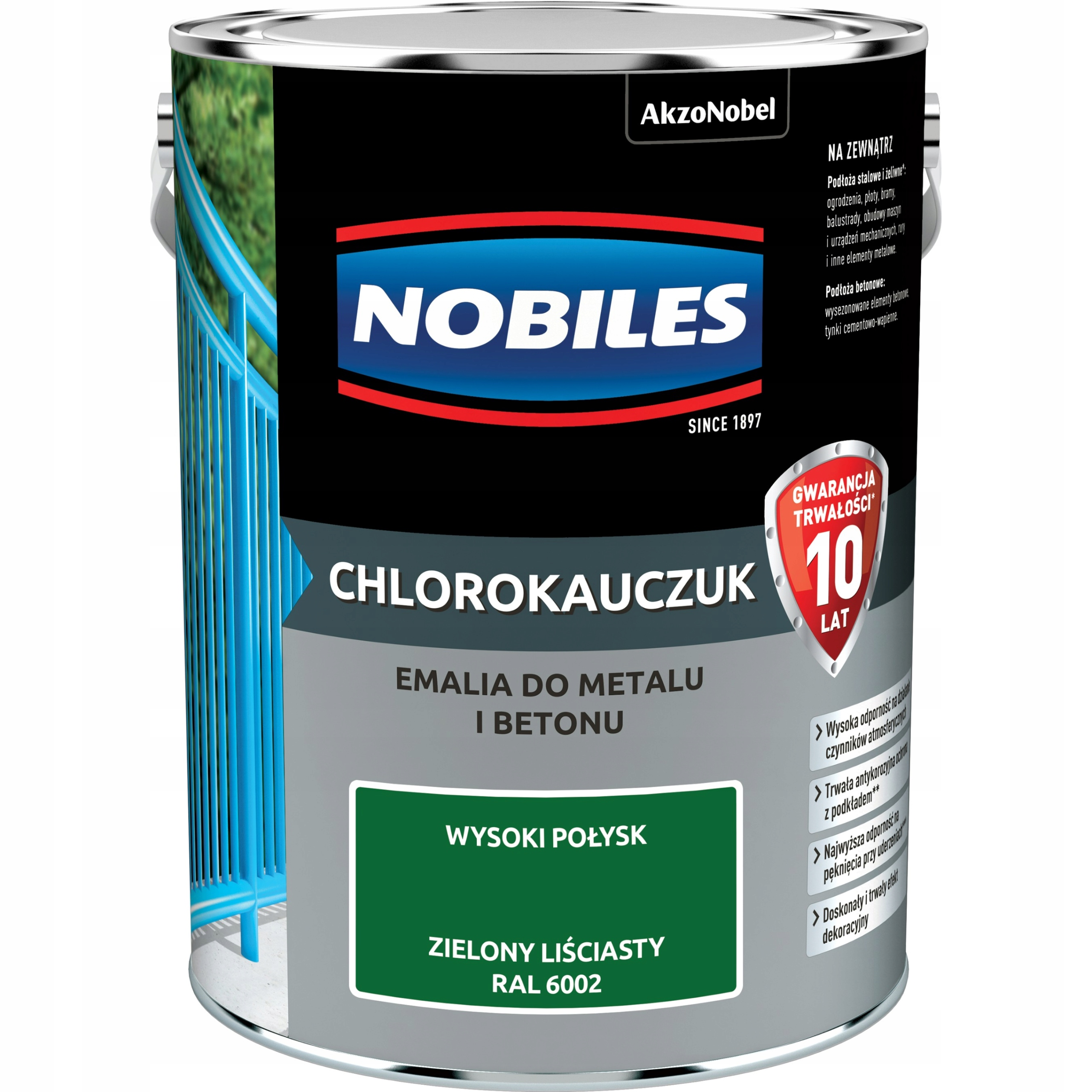 Nobiles Chlorokauczuk Zielony Liściasty RAL6002 5L