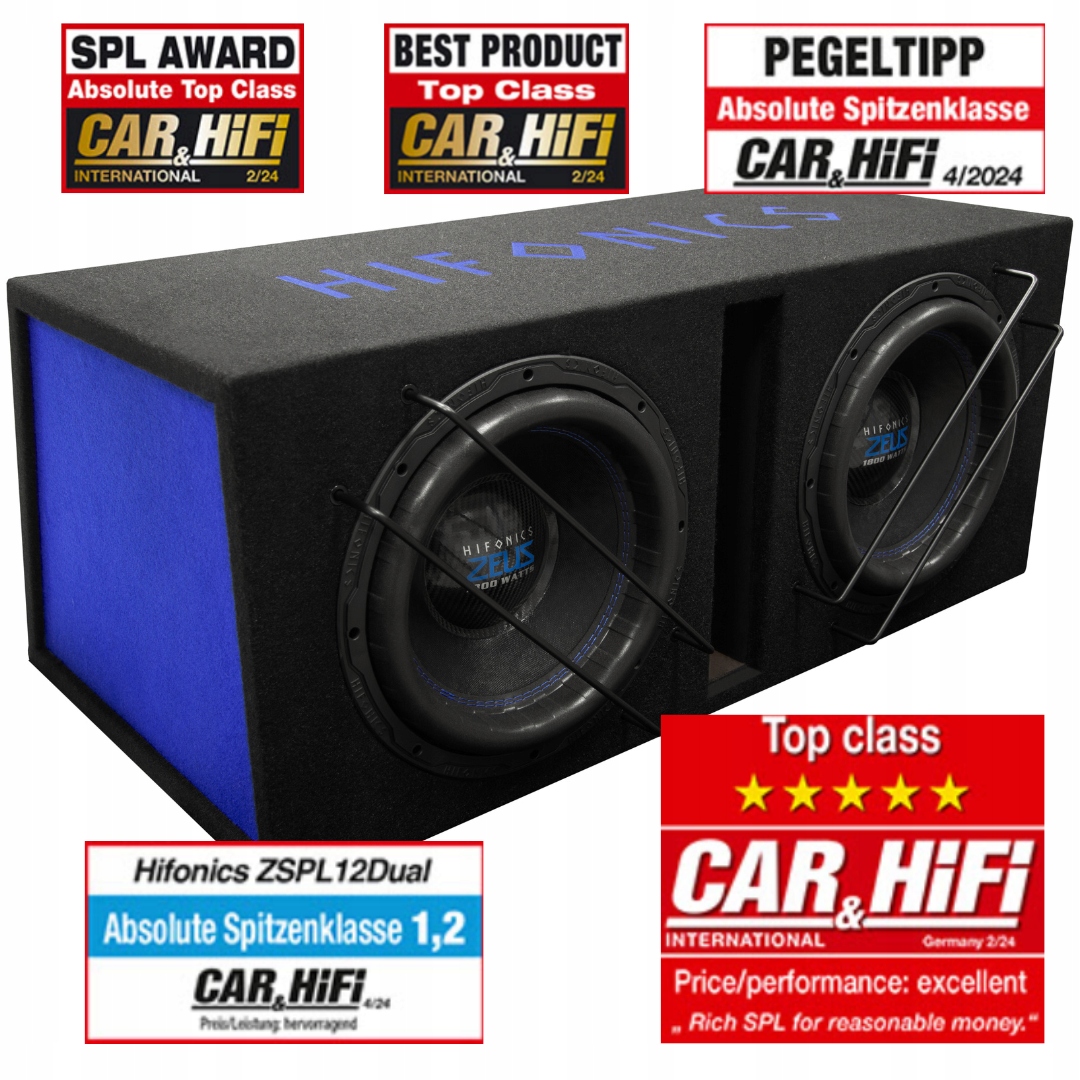 Subwoofer Skrzynia Basowa Tuba Hifonics ZSPL12DUAL 3600W Głośnik 2x 30cm