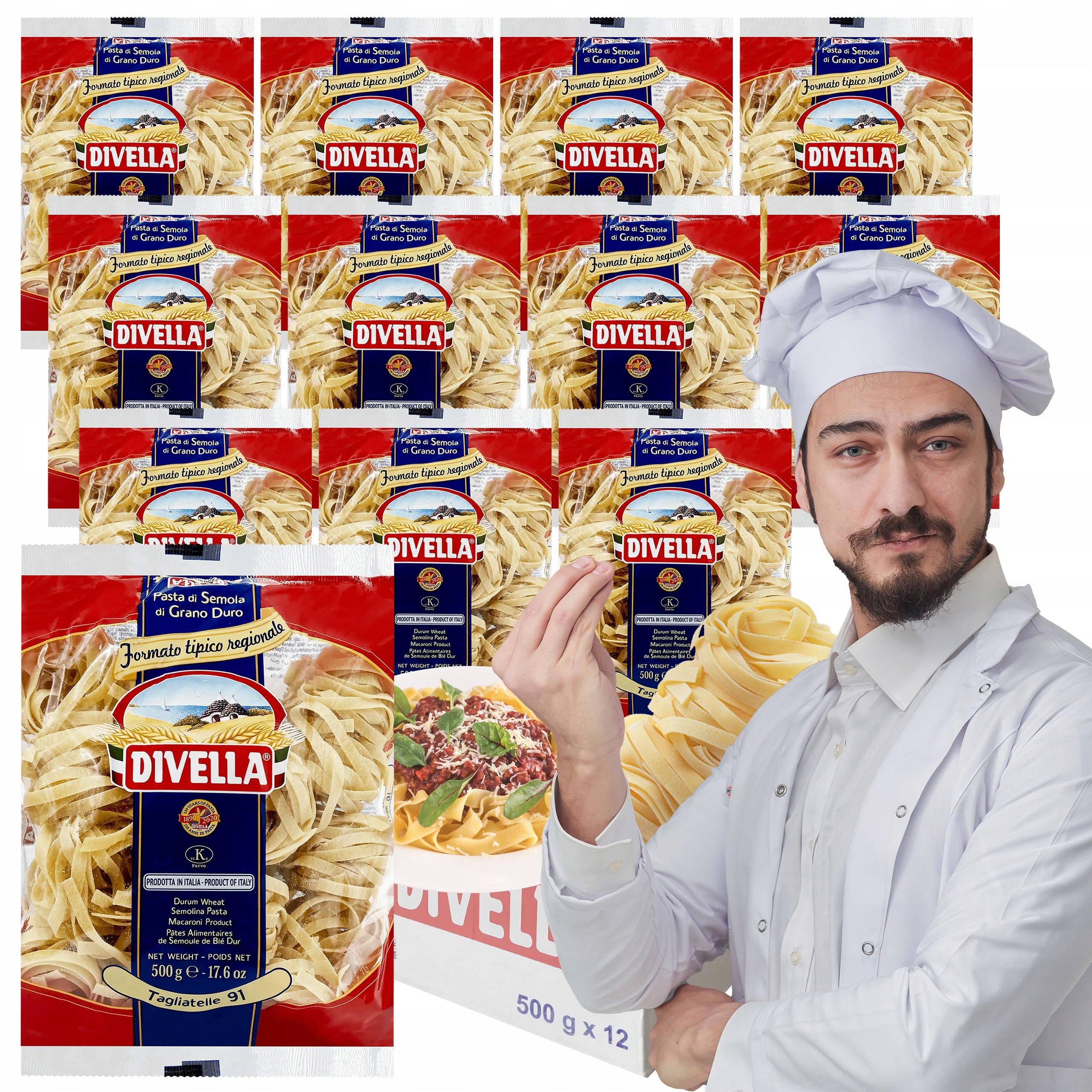 Levně Těstoviny Tagliatelle Divella 500g x 12 Karton