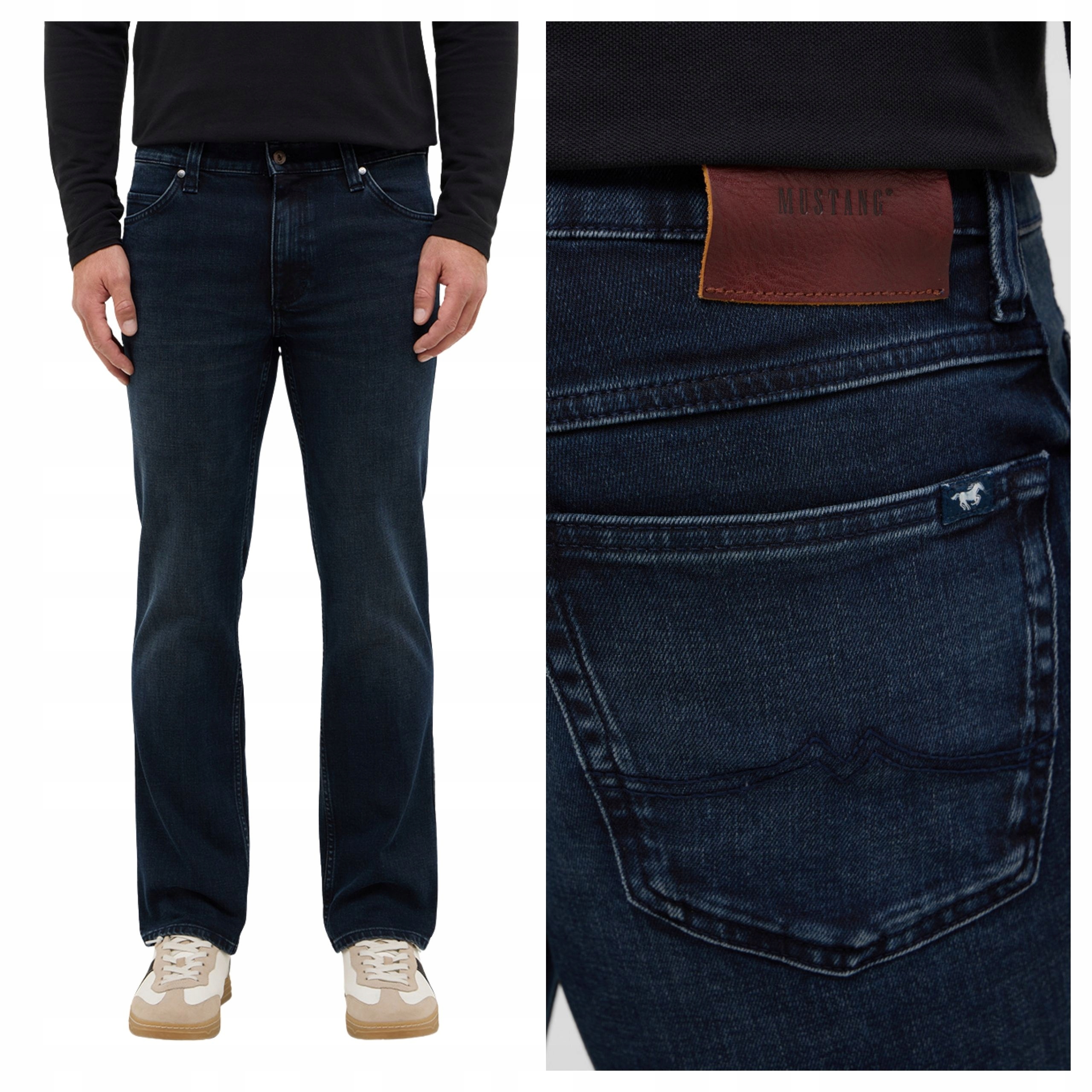 Pánské džíny Mustang Tramper Straight Modré Denim Klasické W33 L34