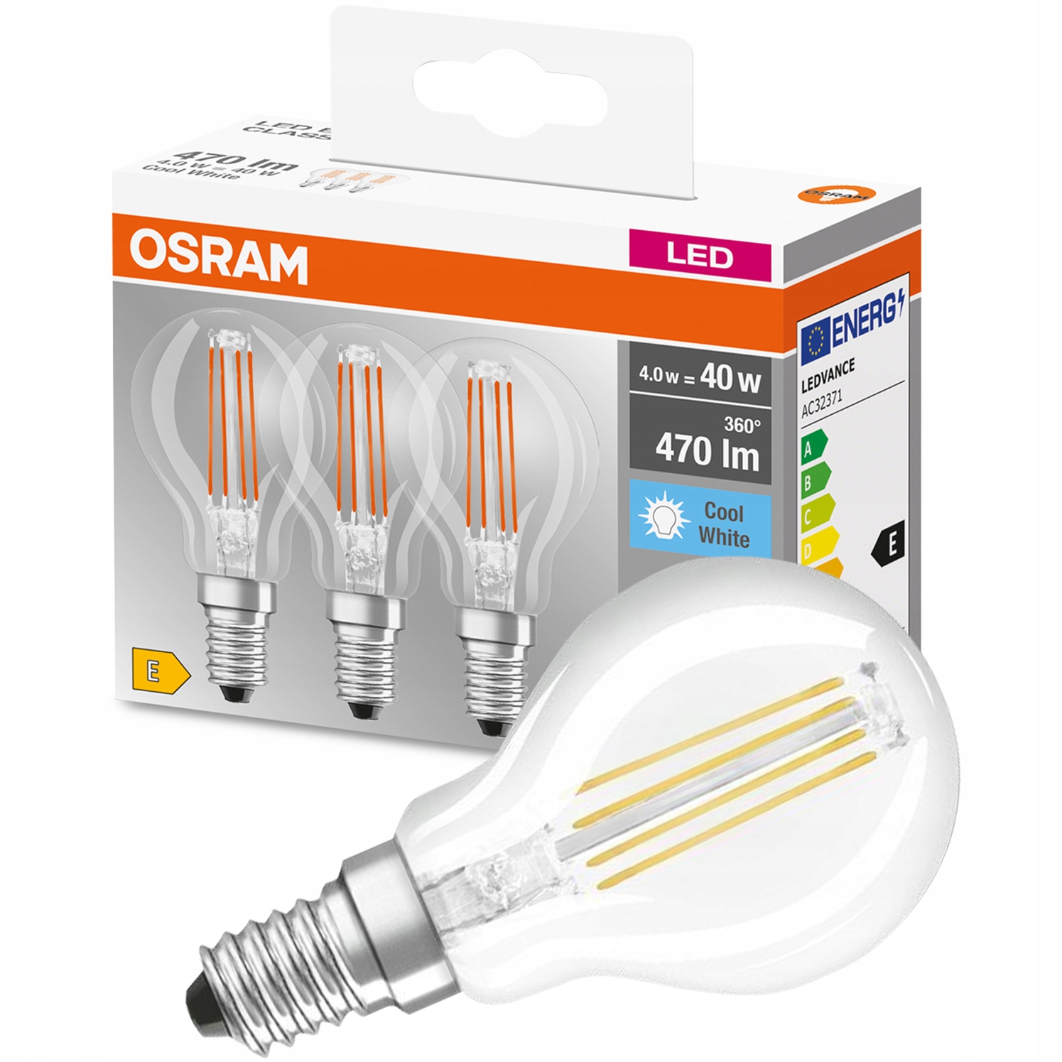

Zestaw Żarówka Led P45 E14 4W 40W Osram 4000K 3PAK