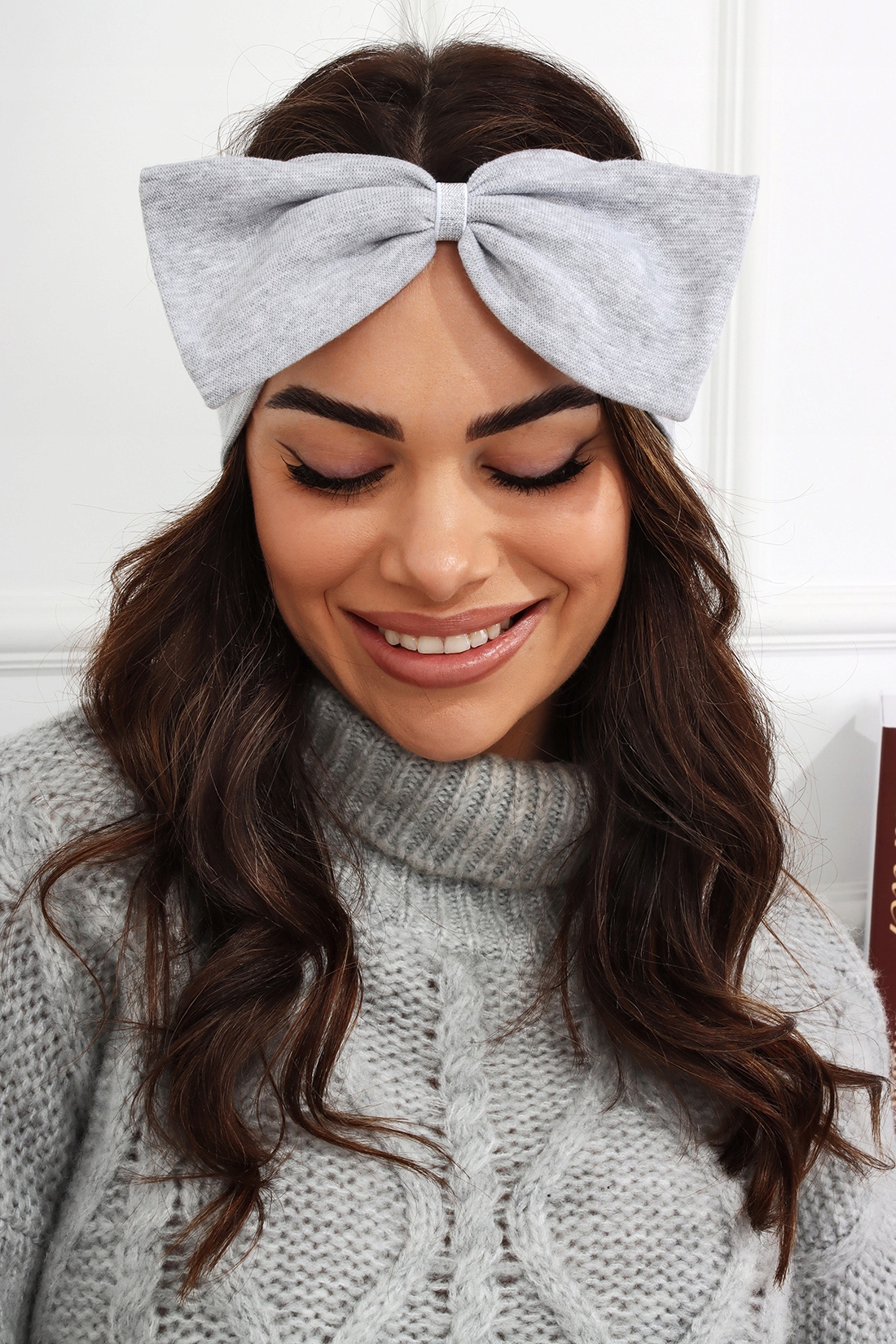 OPASKA DAMSKA NA GŁOWĘ USZY NAUSZNIKI TURBAN WĘZEŁ PRZEPLATANA KOLORY Model 2649