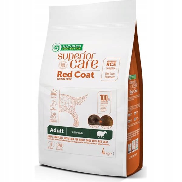 Levně Nature's Protection Superior Care Dog Dry Red Coat Adult Gf Lamb 4 kg