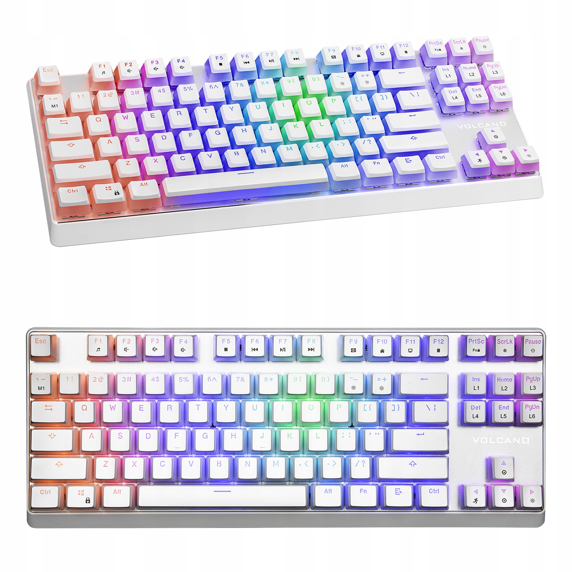 Mechanická klávesnice Modecom Volcano Lanparty Rgb Pudding Tkl Outemu Blue