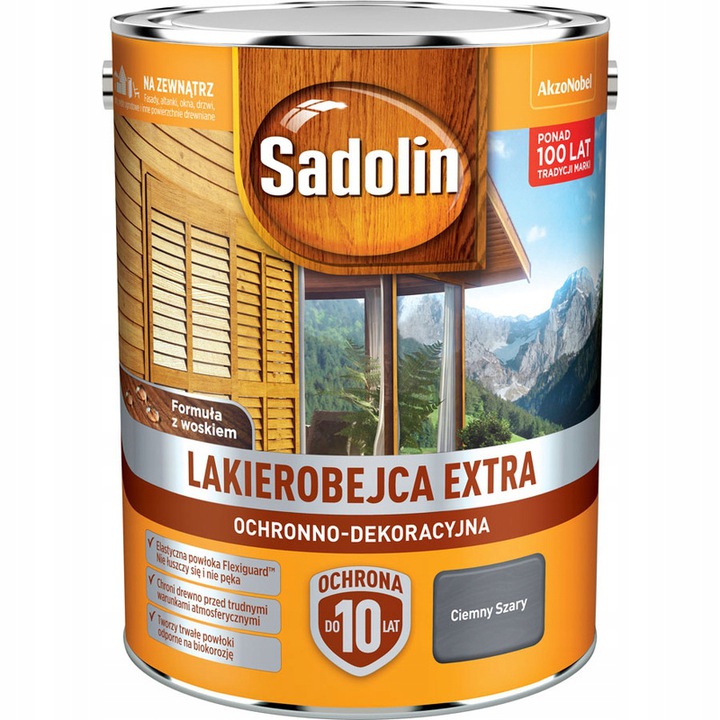 

Sadolin Extra 5L Lakierobejca Ciemny Szary
