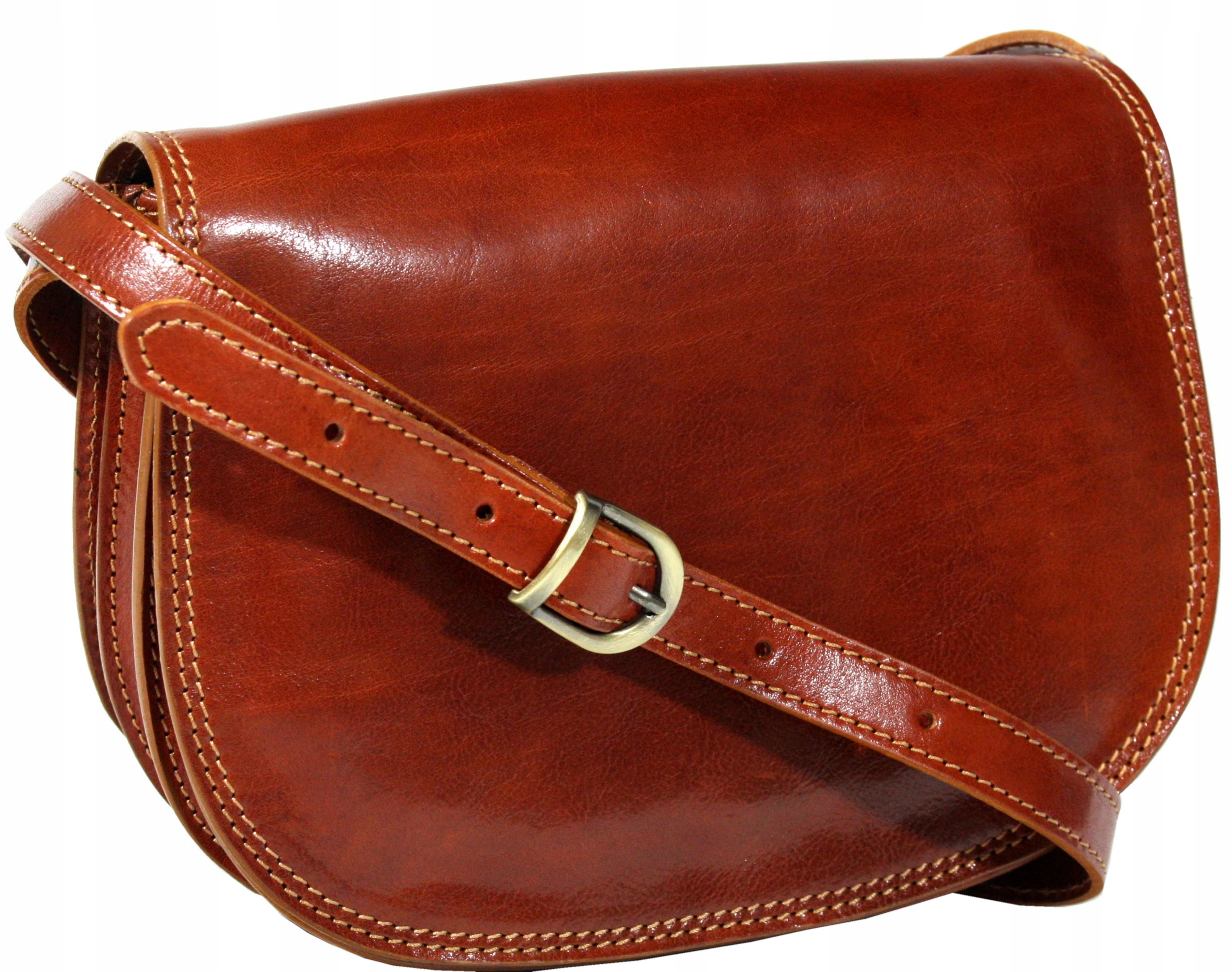 Dámská kabelka malá italská kabelka přes rameno hnědá