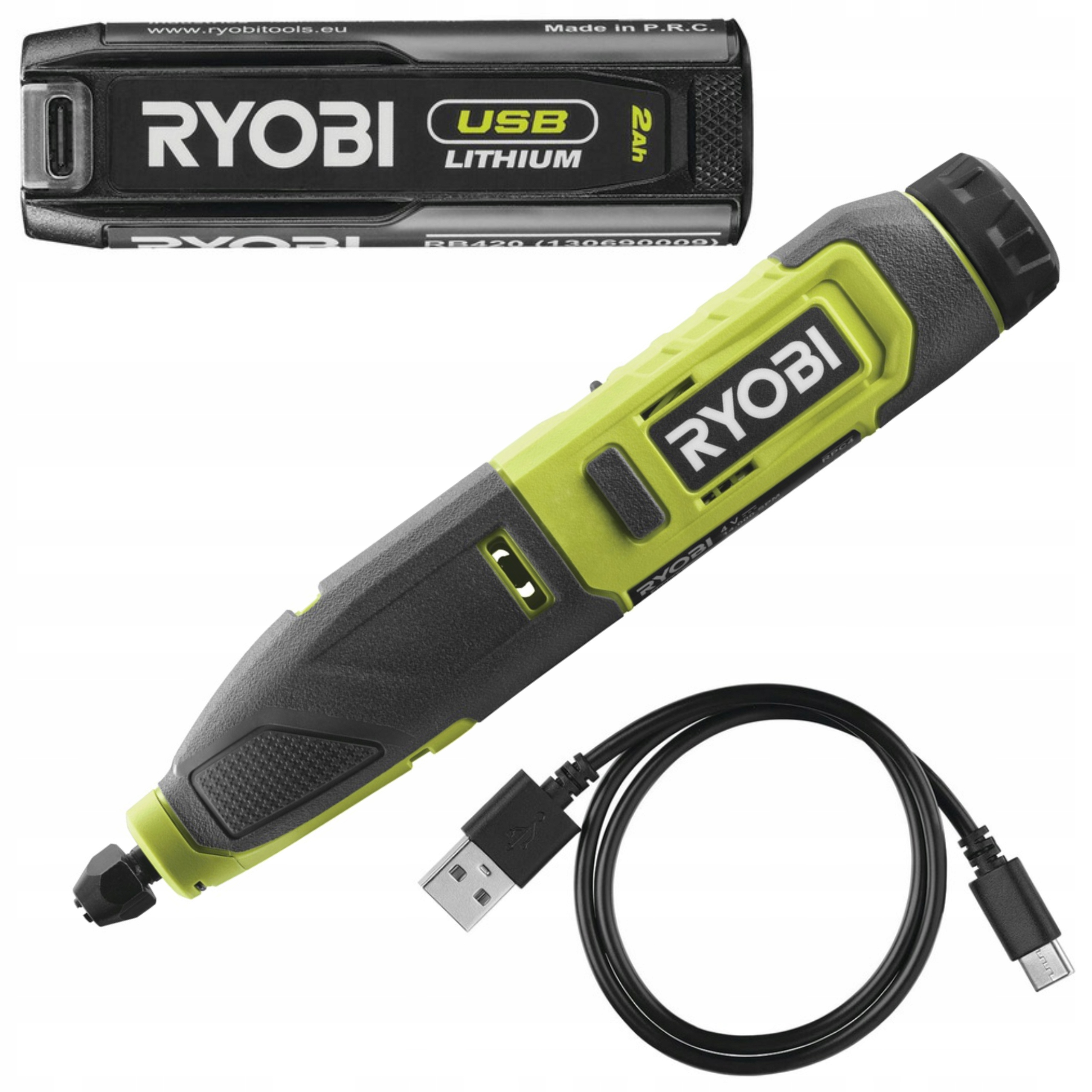 Ryobi RPC4-120G Sekací Nástroj 4V Usb 2.0AH Gravírovací Bruska