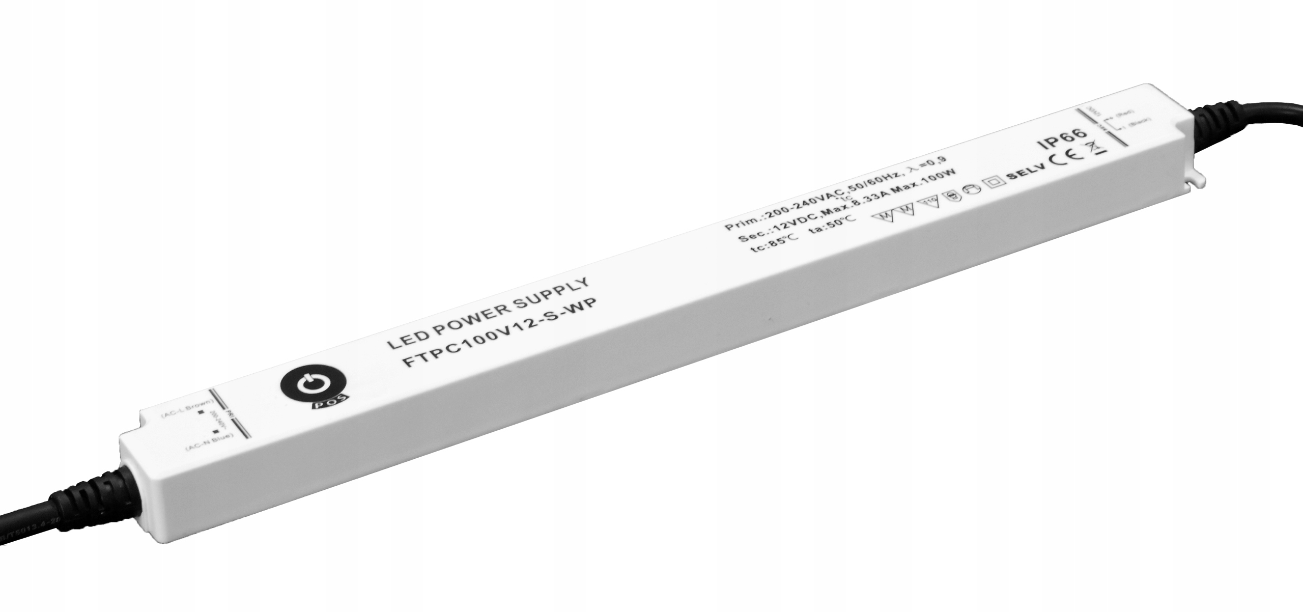 FTPC100V12-S-WP: FTPC100V12-S-WP: Led zdroj 12V, 8,33A, Slim, vodotěsný