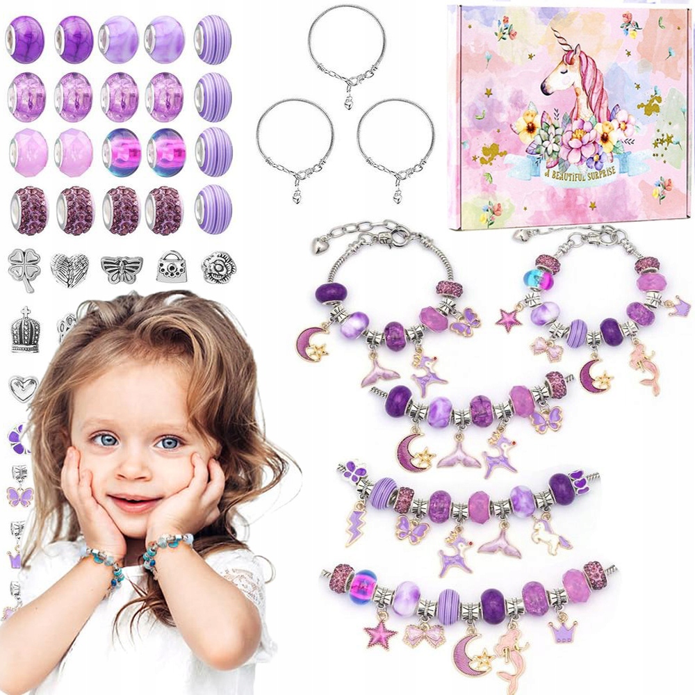 KREATYWNY ZESTAW KORALIKI DO ROBIENIA BRANSOLETEK Marka inna