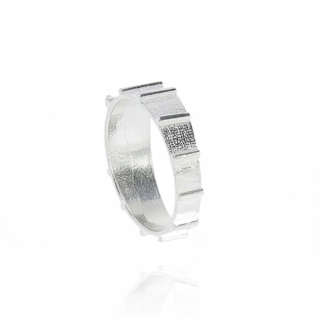 Różaniec srebrny pr. 925 obrączka różańcowa na palec dziesiątek RPM03 r. 16 Typ pierścionki