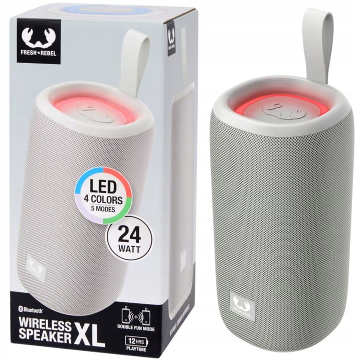 Głośnik przenośny Fresh 'n Rebel XL szary 24 W duży led 4