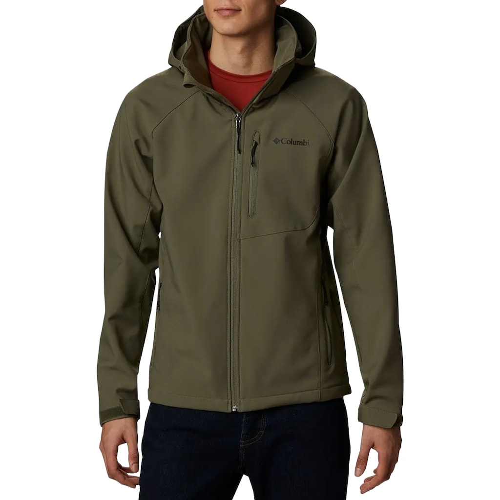 Bunda s kapucí Columbia Cascade Ridge III Softshell Stone Green S