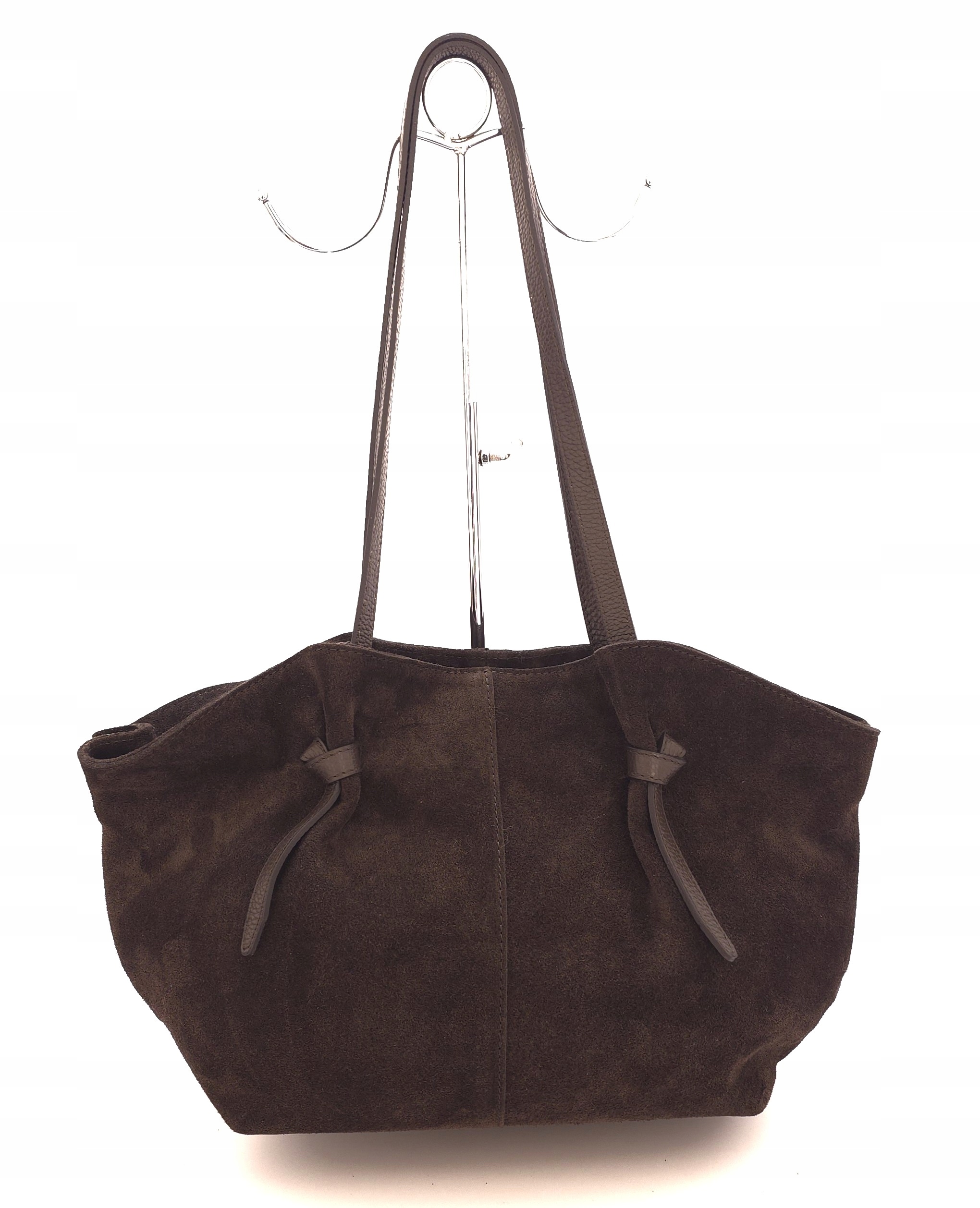 Dámská semišová shopper kabelka hnědá Vera Pelle