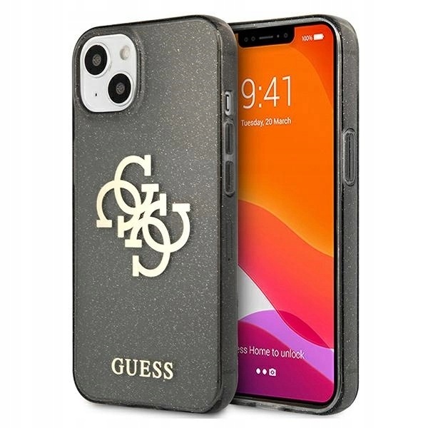 Etui Guess Glitter 4G Big Logo na iPhone 13 mini czarne