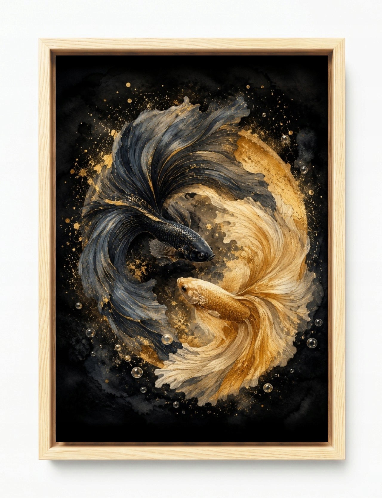 Obraz Rám American Box Harmonia Yin Yang Rovnováha Ryba Glamour 80x120