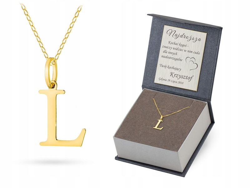 Zlatý Řetízek s přívěskem pr. 585 Písmenko L 14k