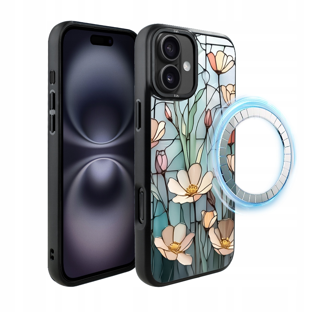 Pouzdro pro iPhone 16 Ibizu DropGuard Matt s MagSafe, Šepot květin