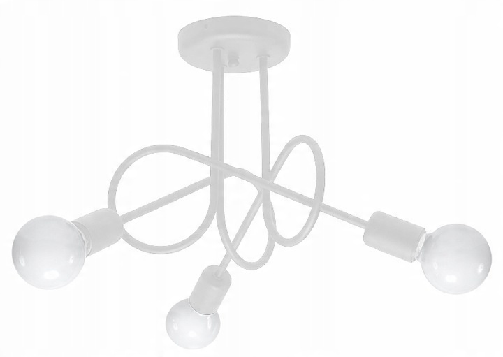 

Lampa Wisząca Edison 3 Biała Plafon Dziecięca Led