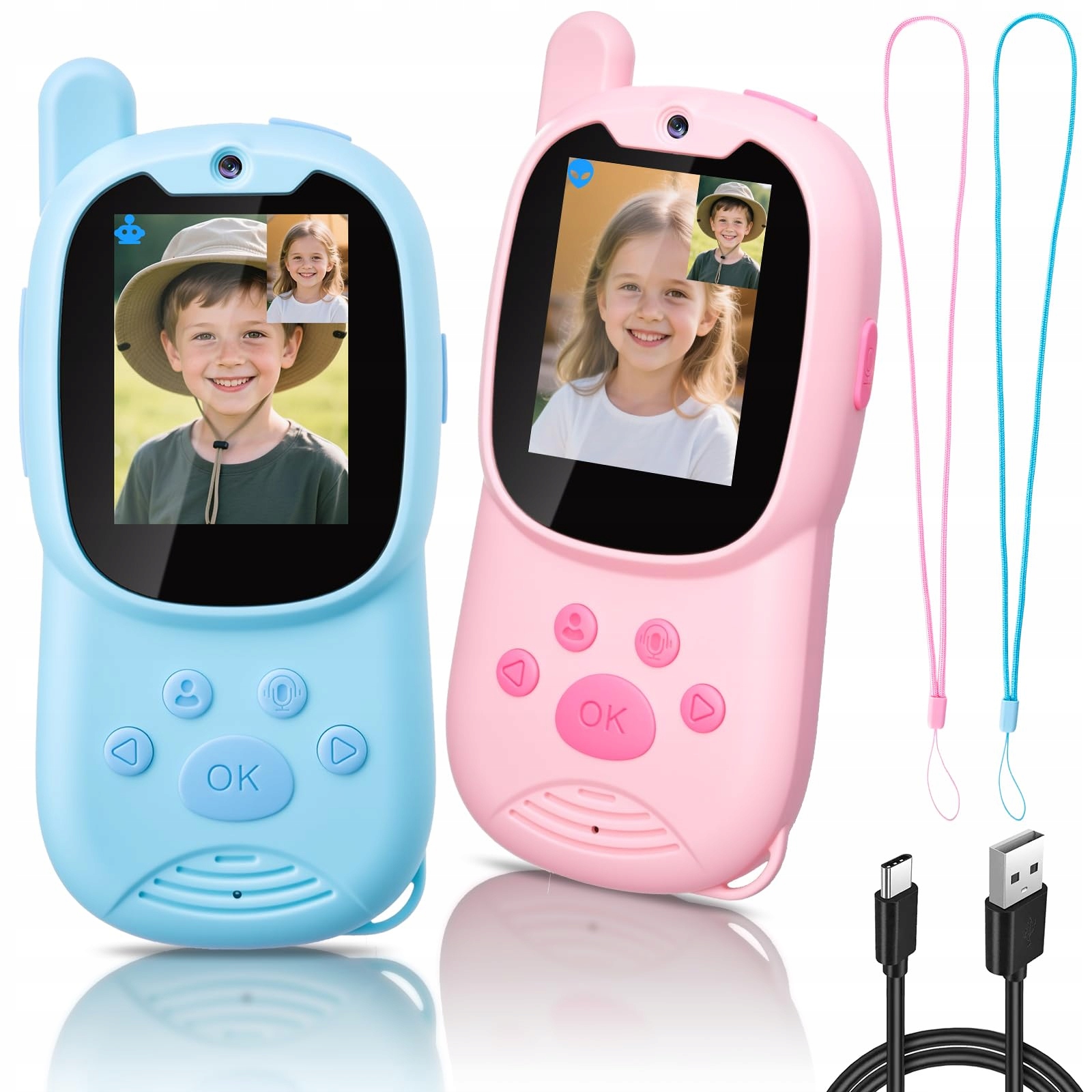 2× Vysílačka Vysílačka Radiotelefon Vysílačky Velký Dosah Usb-c