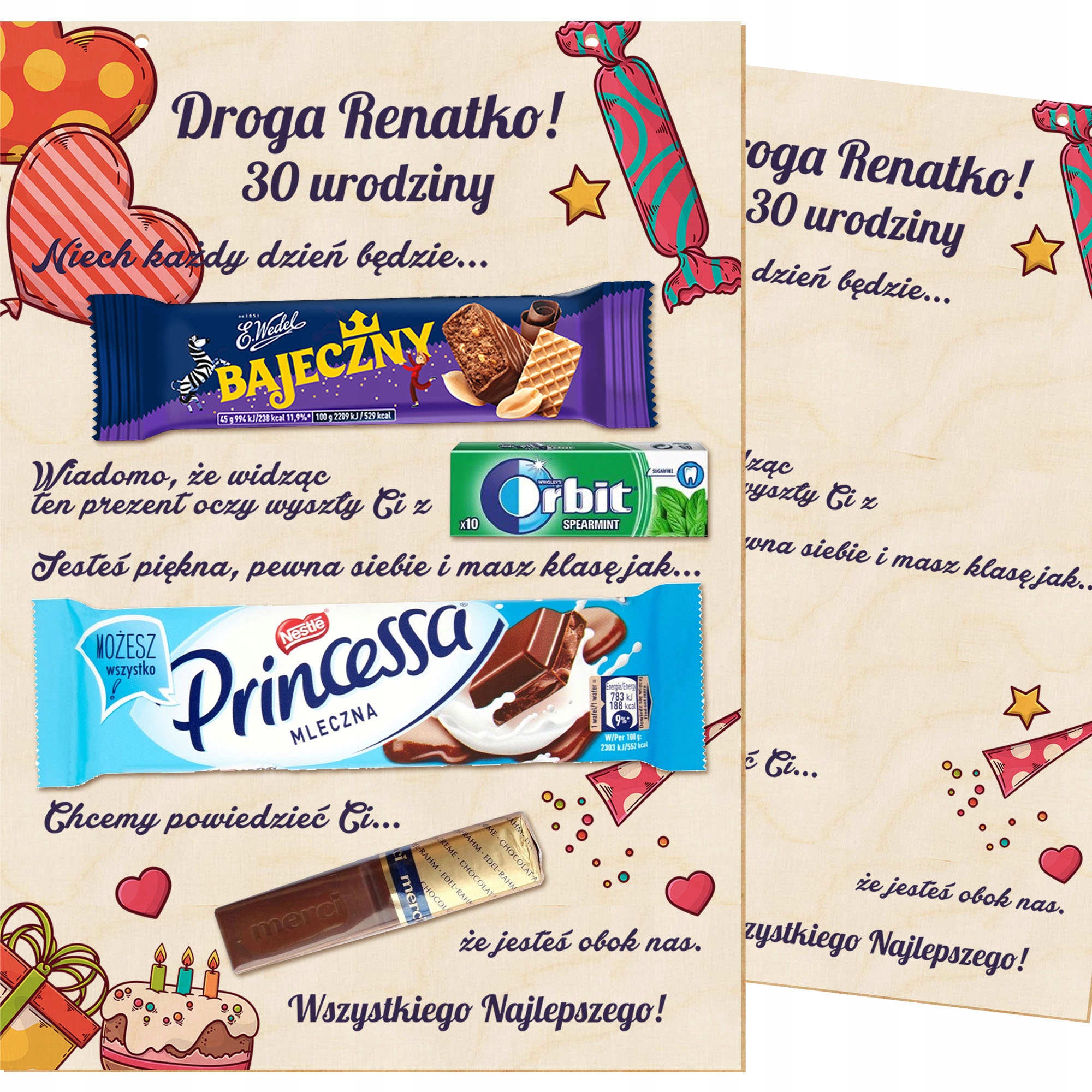 

Tabliczka Na Słodycze Urodziny 18 30 40 Y2