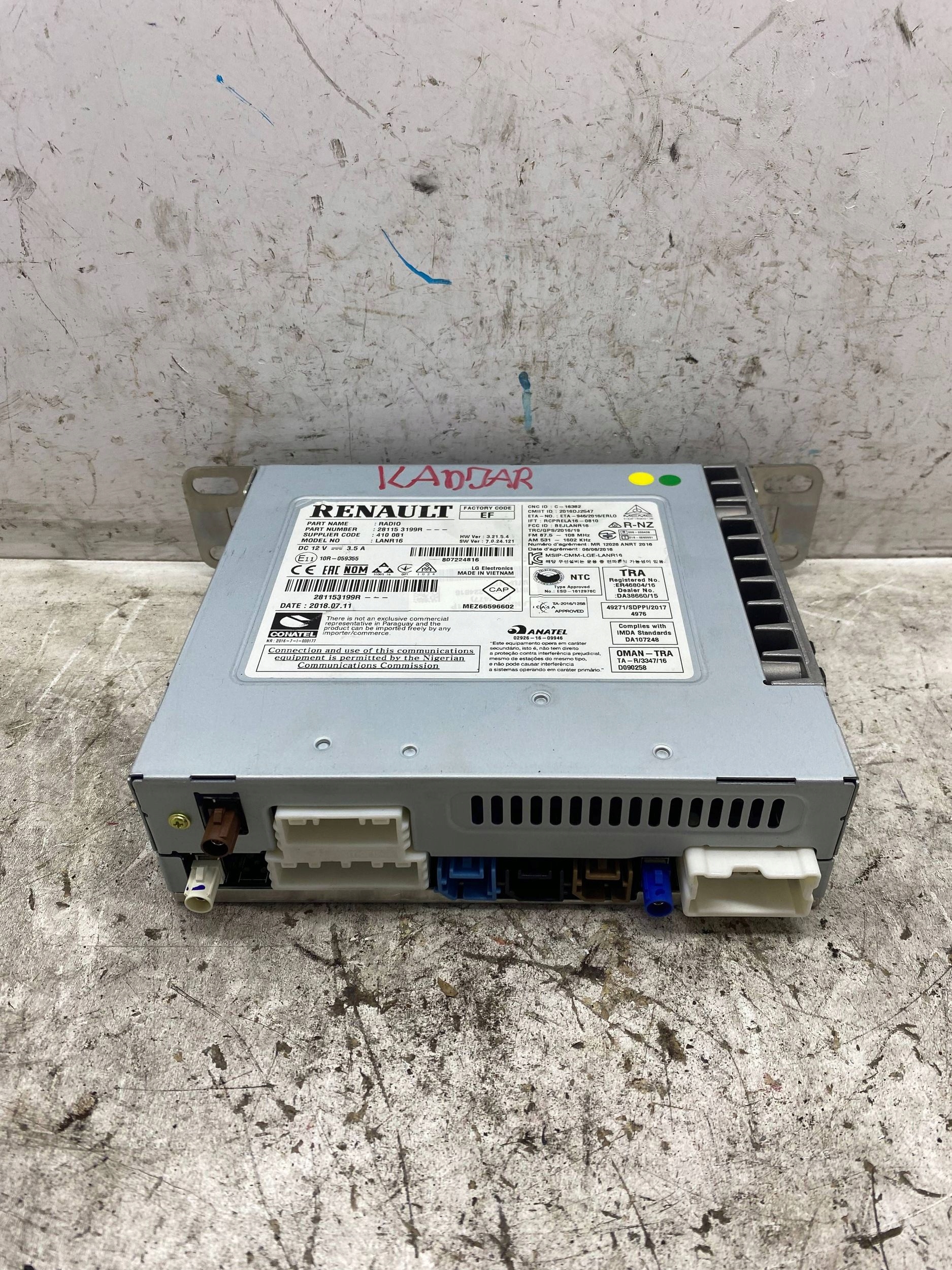 RENAULT KADJAR RADIO navigation player NAPED 281153199R