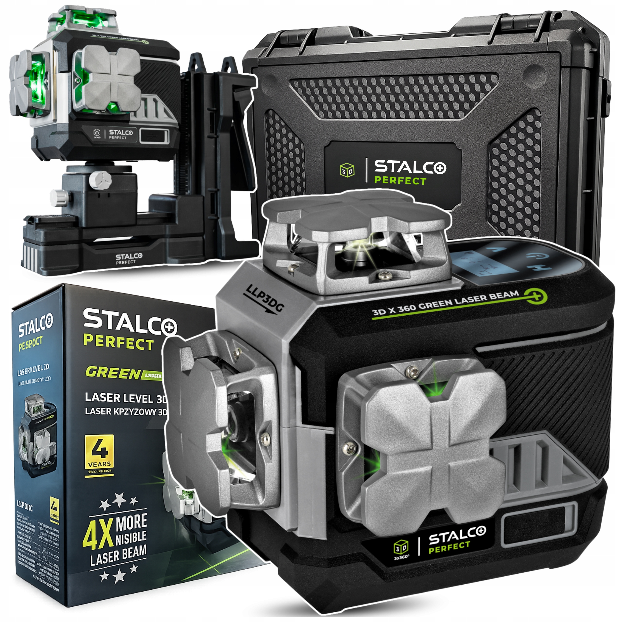 Laser krzyżowy 3D zielony Stalco Perfect S058598010