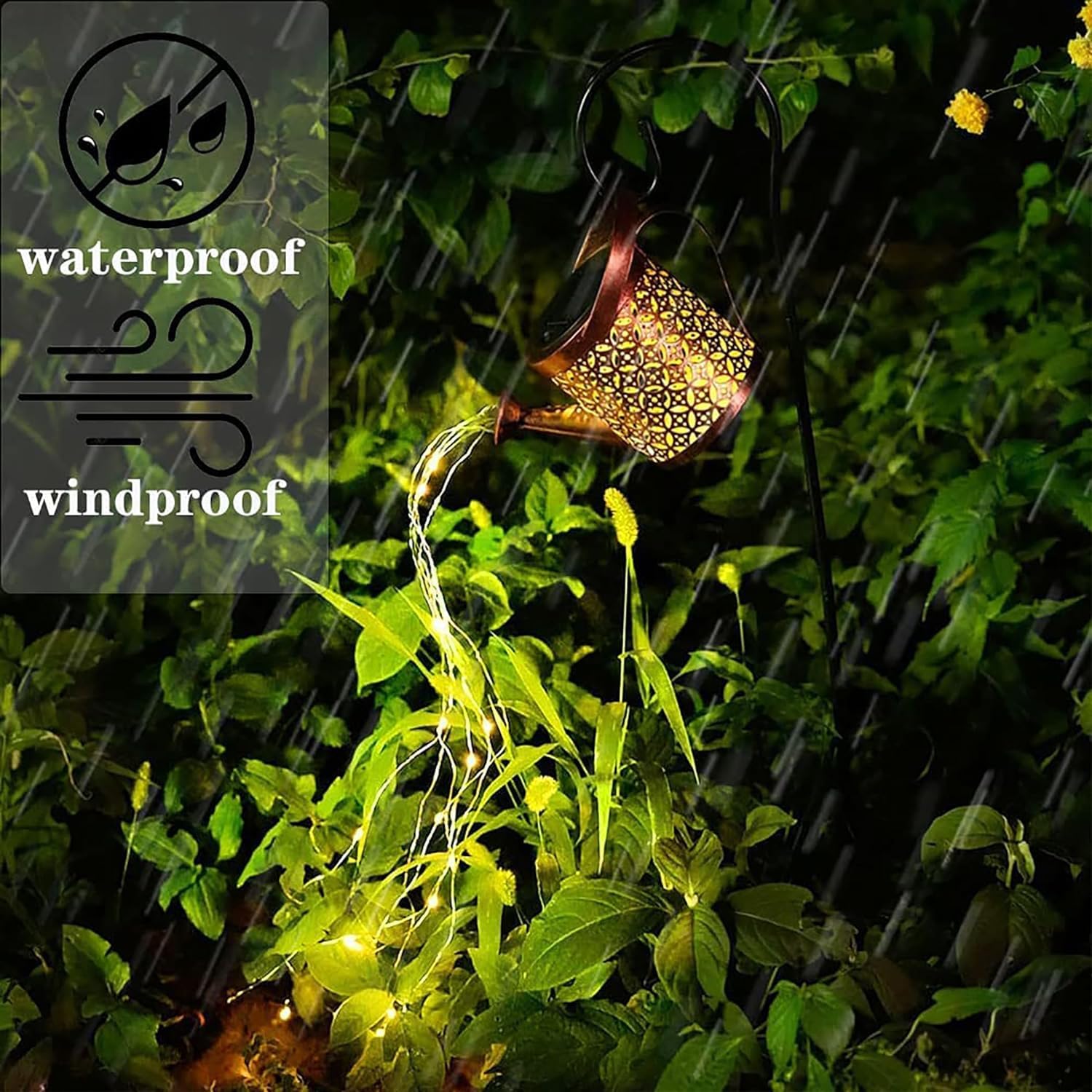 KIZOZO Konewka Solarna z Lampkami LED Ogrodowa IP65 Wodoodporna — miniatura 4