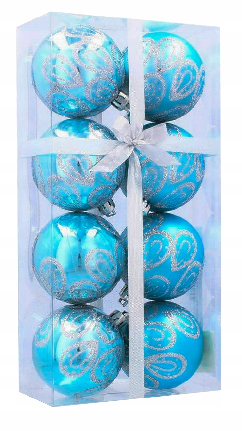 

Bombki choinkowe błękitne 6 cm kpl. 8 szt Kropla